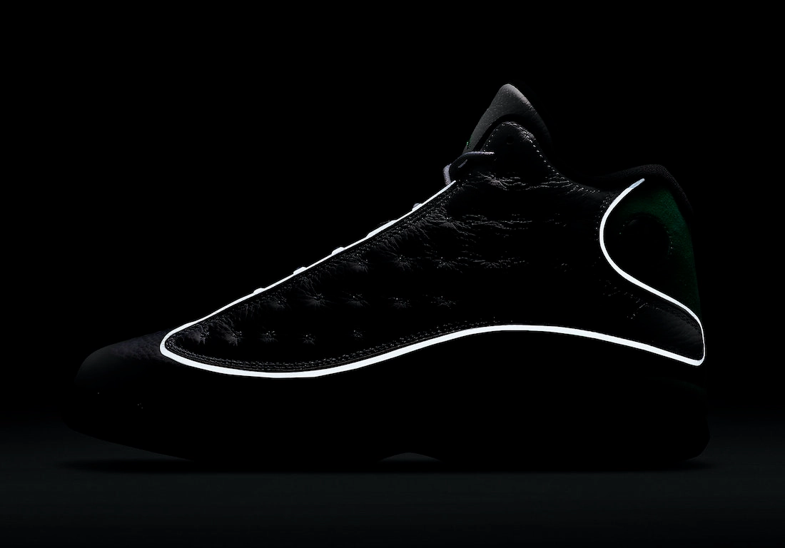 Elegant Finish Nike Men's Air Jordan 13 Retro Lucky Shoes - White / Lucky Green / Black