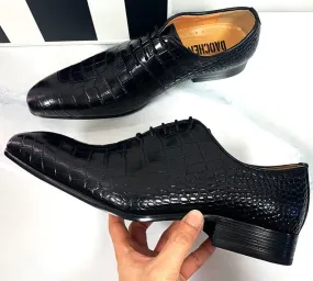 The DaoChen Alligator - Crocodile Pattern leather Captoe Oxford Dress Shoes Everyday Durability Casual Office Look