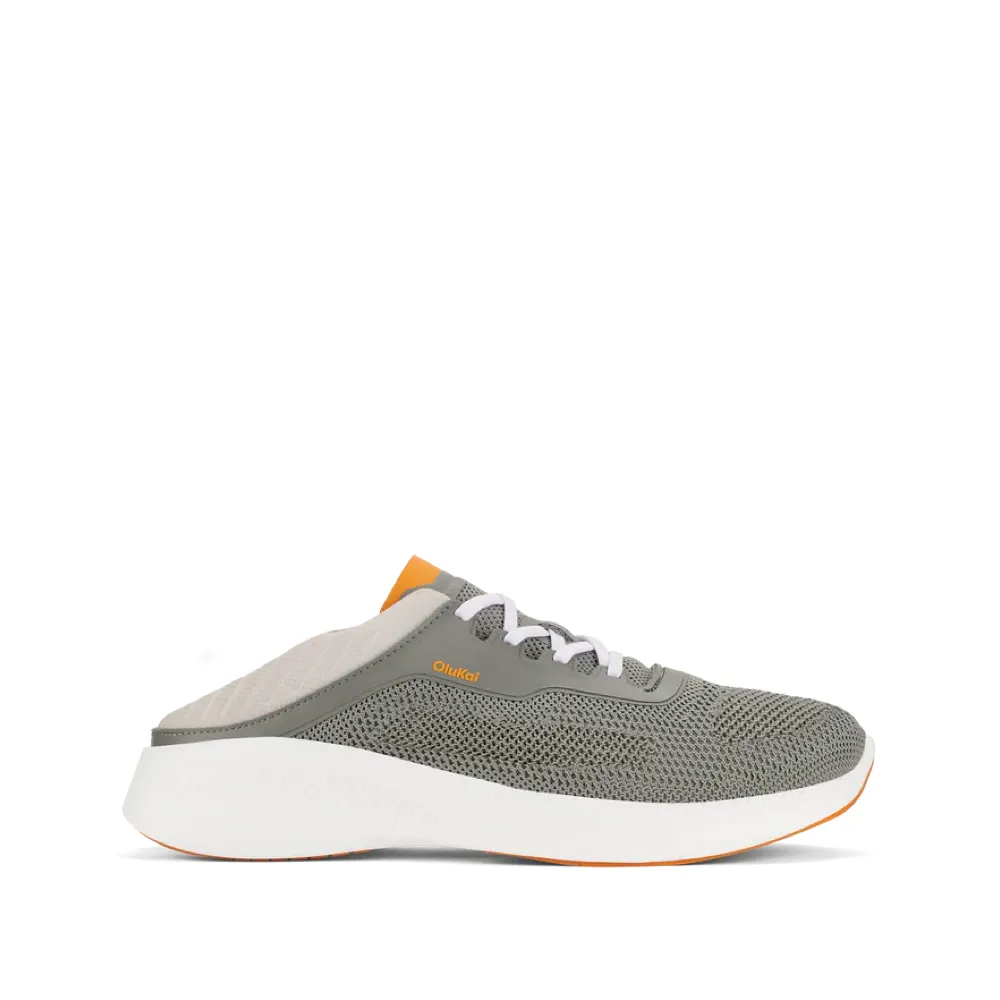OluKai Men's Island Hopper Mesh Sneaker in Storm Grey Flat Comfort Sleek Frame