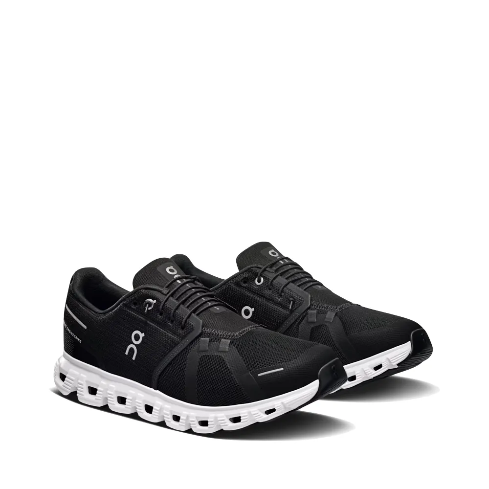 Cliff Jog On Men's Cloud 6 Sneaker in Black/White
