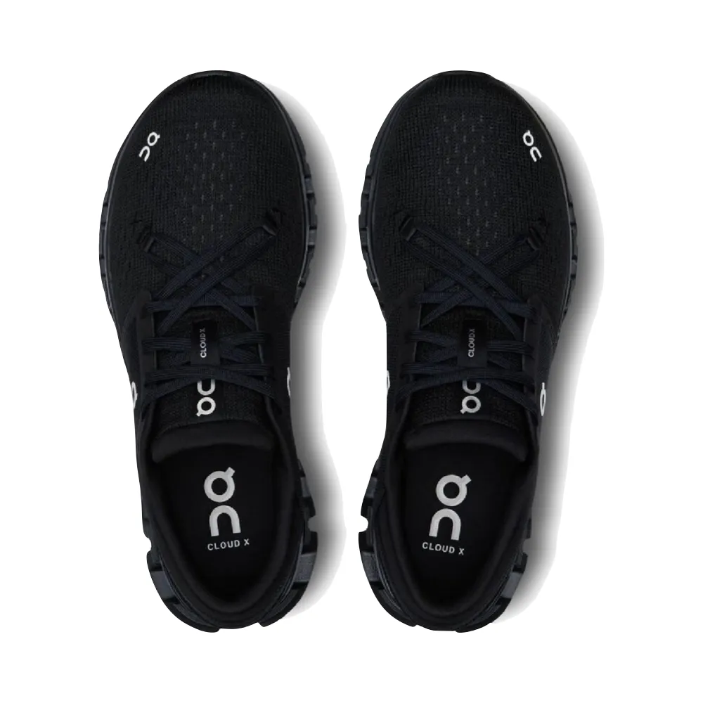 On Men's Cloud X 4 Sneaker in Black/Eclipse Cloud Step Relax Style