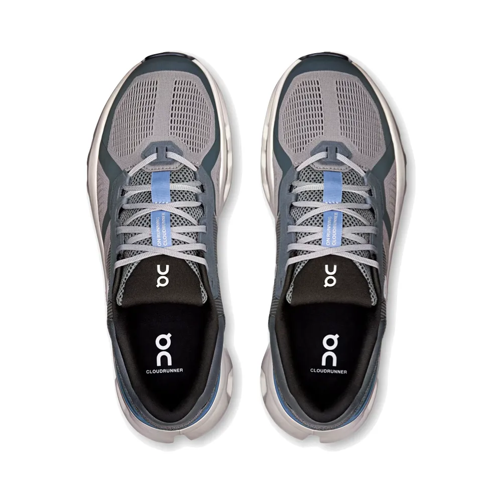 On Men's Cloudrunner 2 Sneaker in Alloy/Chambray Tidy Finish Every Occasion