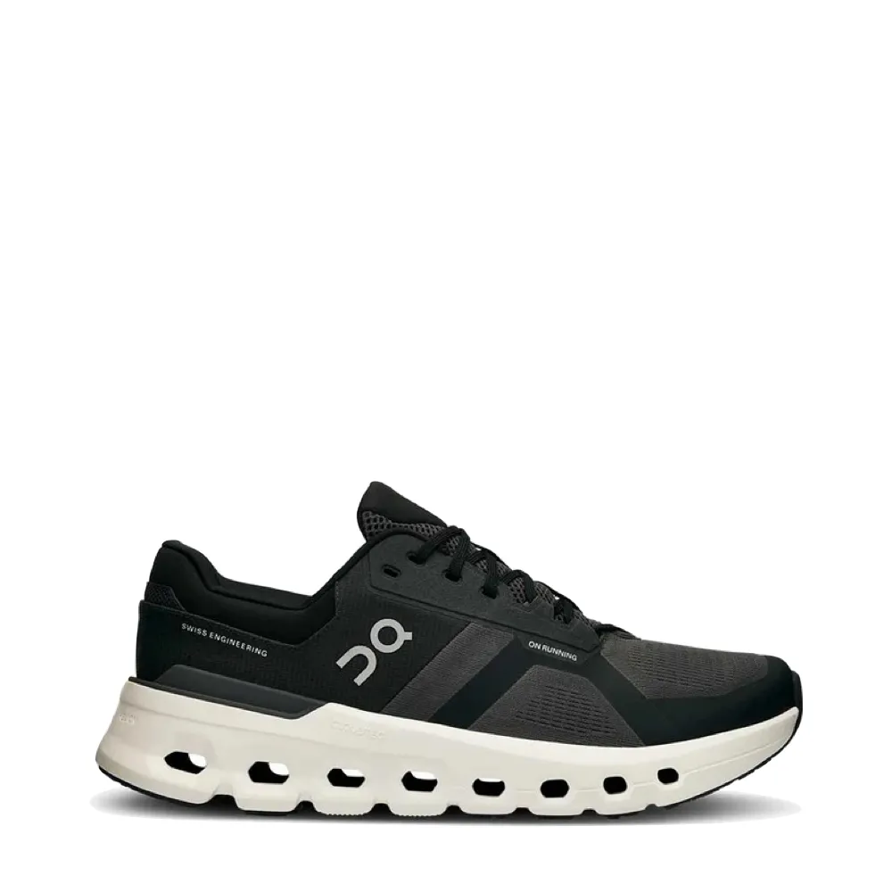 On Men's Cloudrunner 2 WIDE Width Sneaker in Eclipse/Black Animal Touch