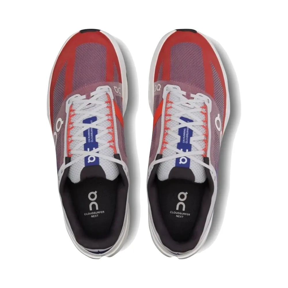 On Men's Cloudsurfer Next Sneaker in Indigo/Flame Heel