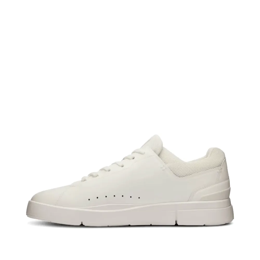 On Men's THE ROGER Advantage Sneaker in All White Night Hike Breath Panel
