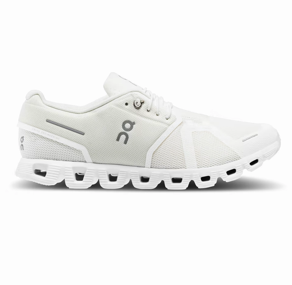 Air Cushioning On Running Men's Cloud 5 Shoes - Undyed White / White