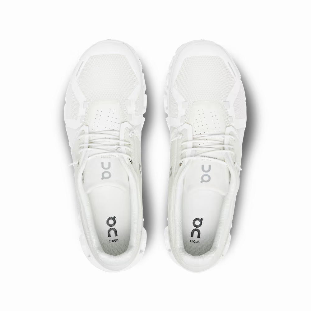 Light - On - Feet On Running Men's Cloud 5 Shoes - Undyed White / White