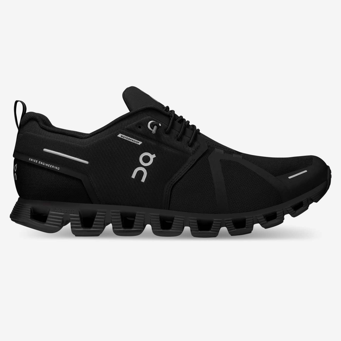 On Running Men's Cloud 5 Waterproof Shoes - All Black foldable
