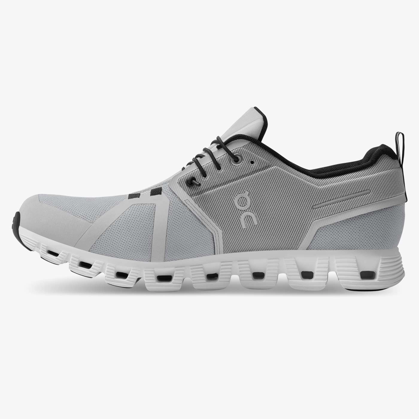 On Running Men's Cloud 5 Waterproof Shoes - Glacier / White synthetic - lining shoes hybrid shoes