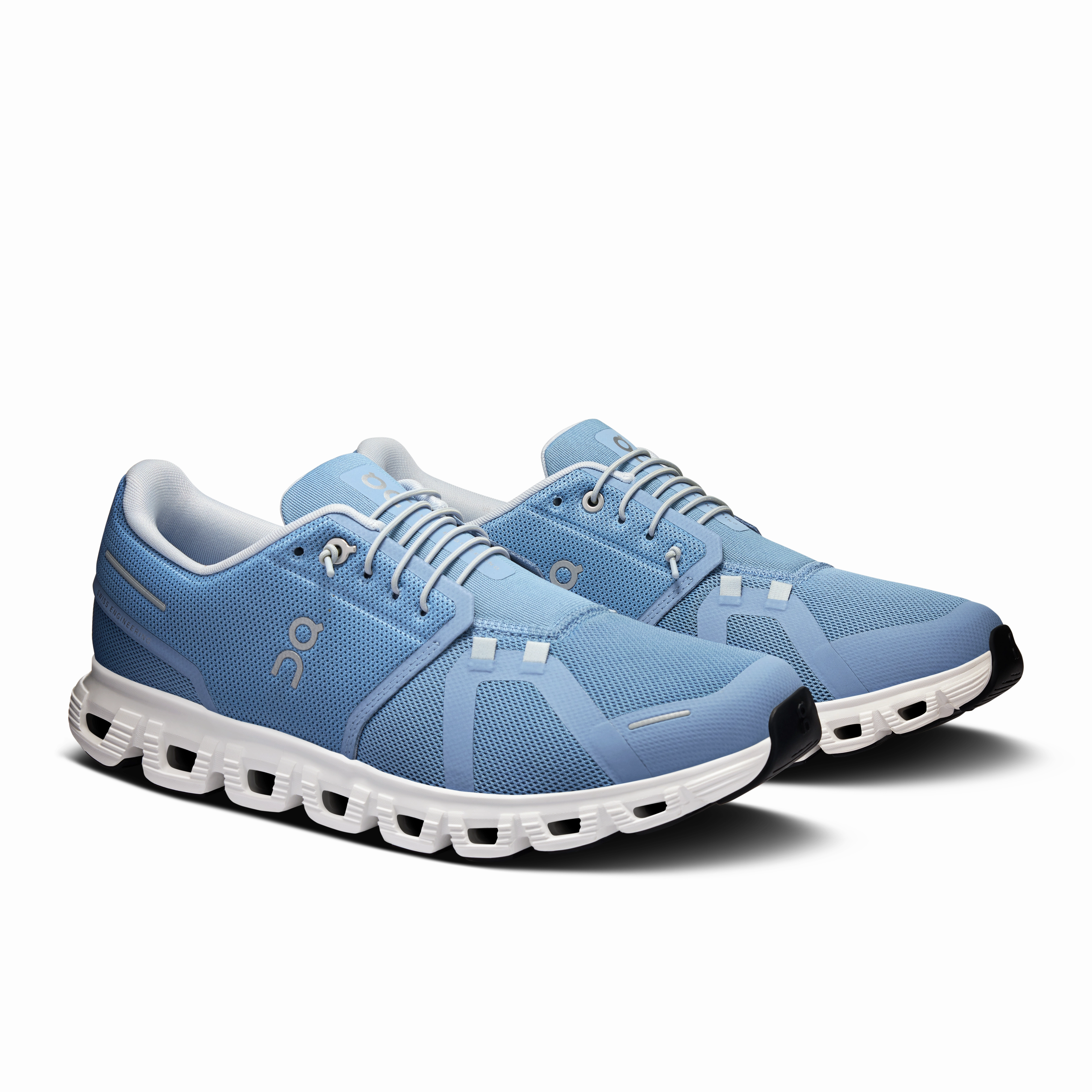 On Running Men's Cloud 6 Shoes - Chambray / White Blown Rubber Treads
