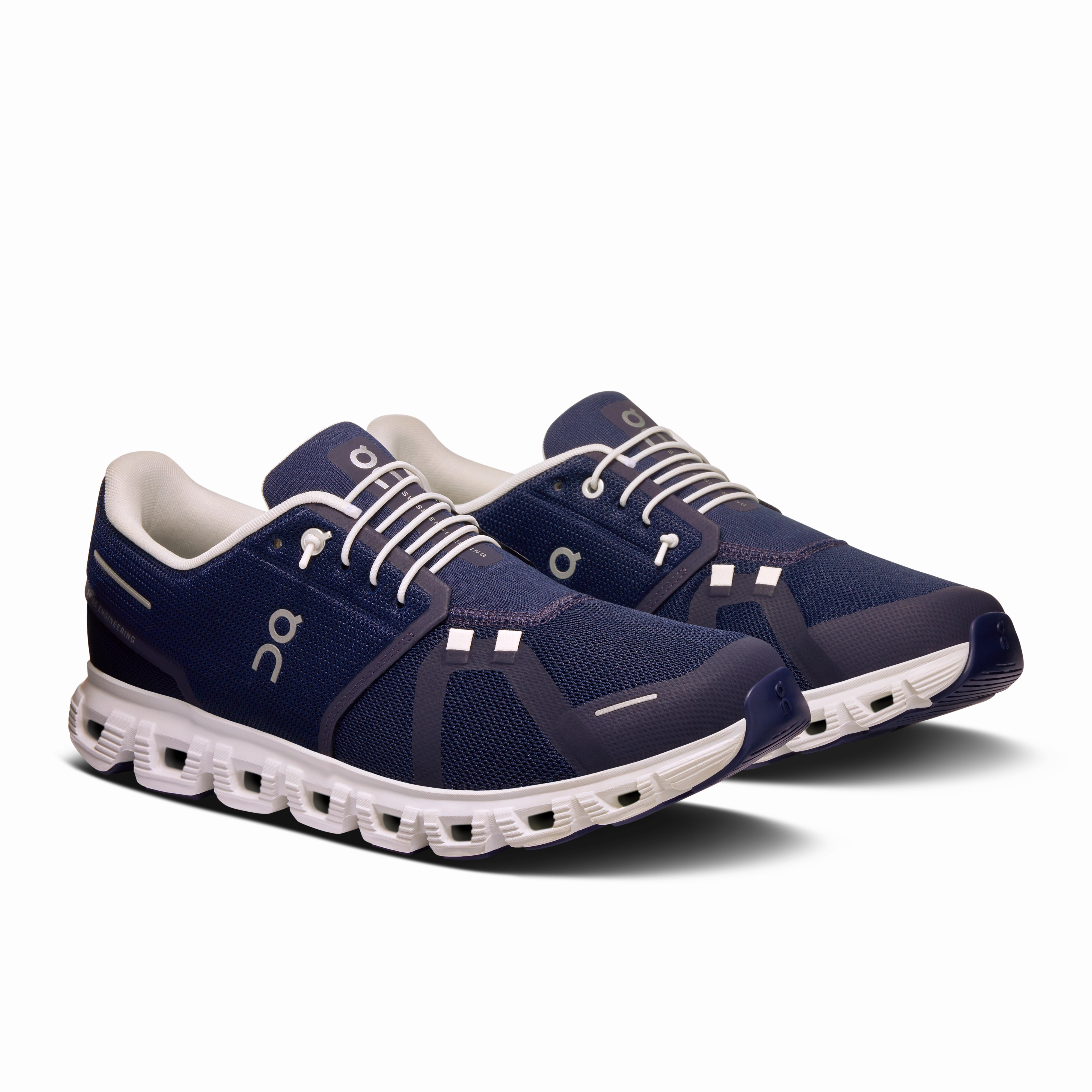 On Running Men's Cloud 6 Shoes - Midnight / White Adaptive Lace Lock