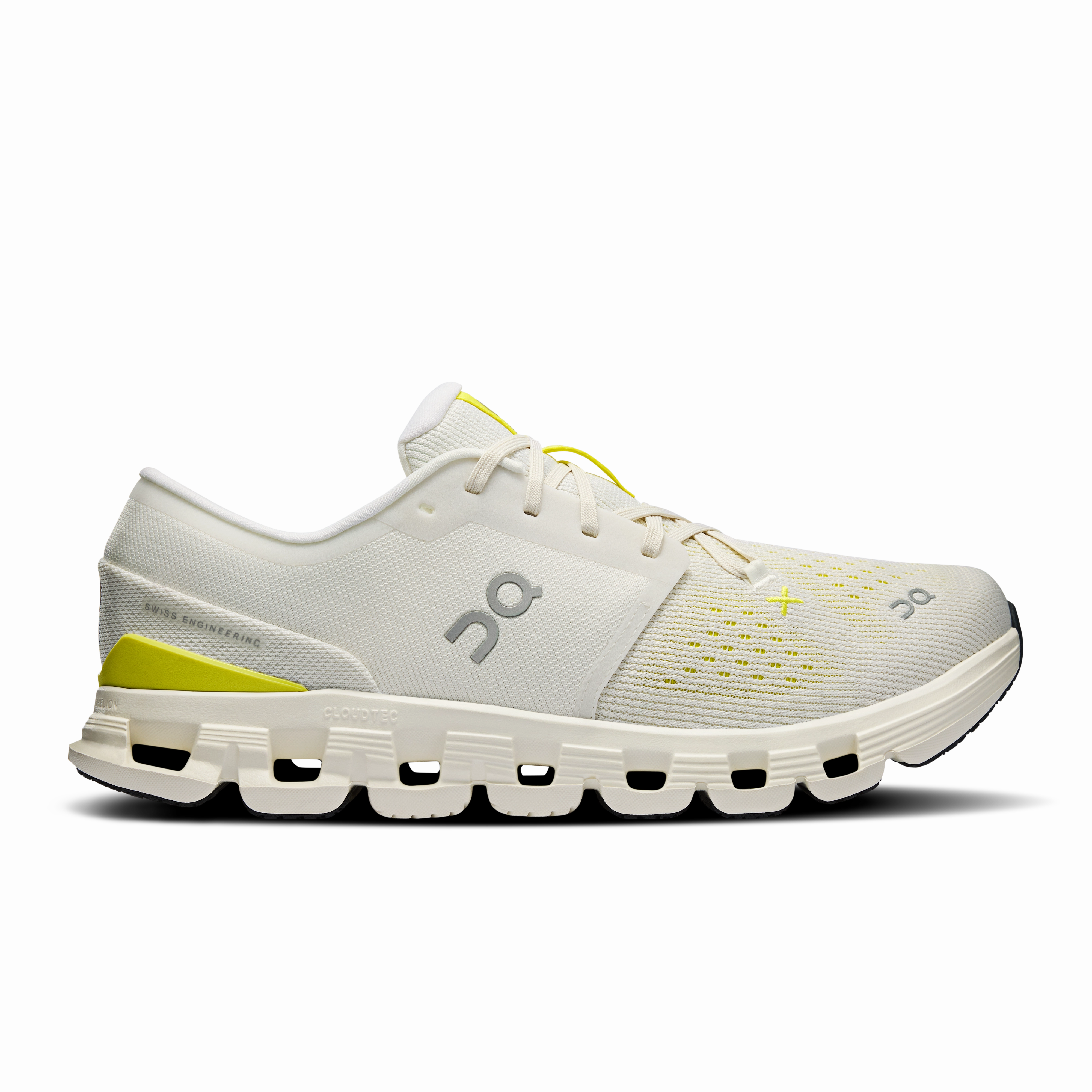 On Running Men's Cloud X 4 Shoes - Ivory / Lime Sports Footwear high-end