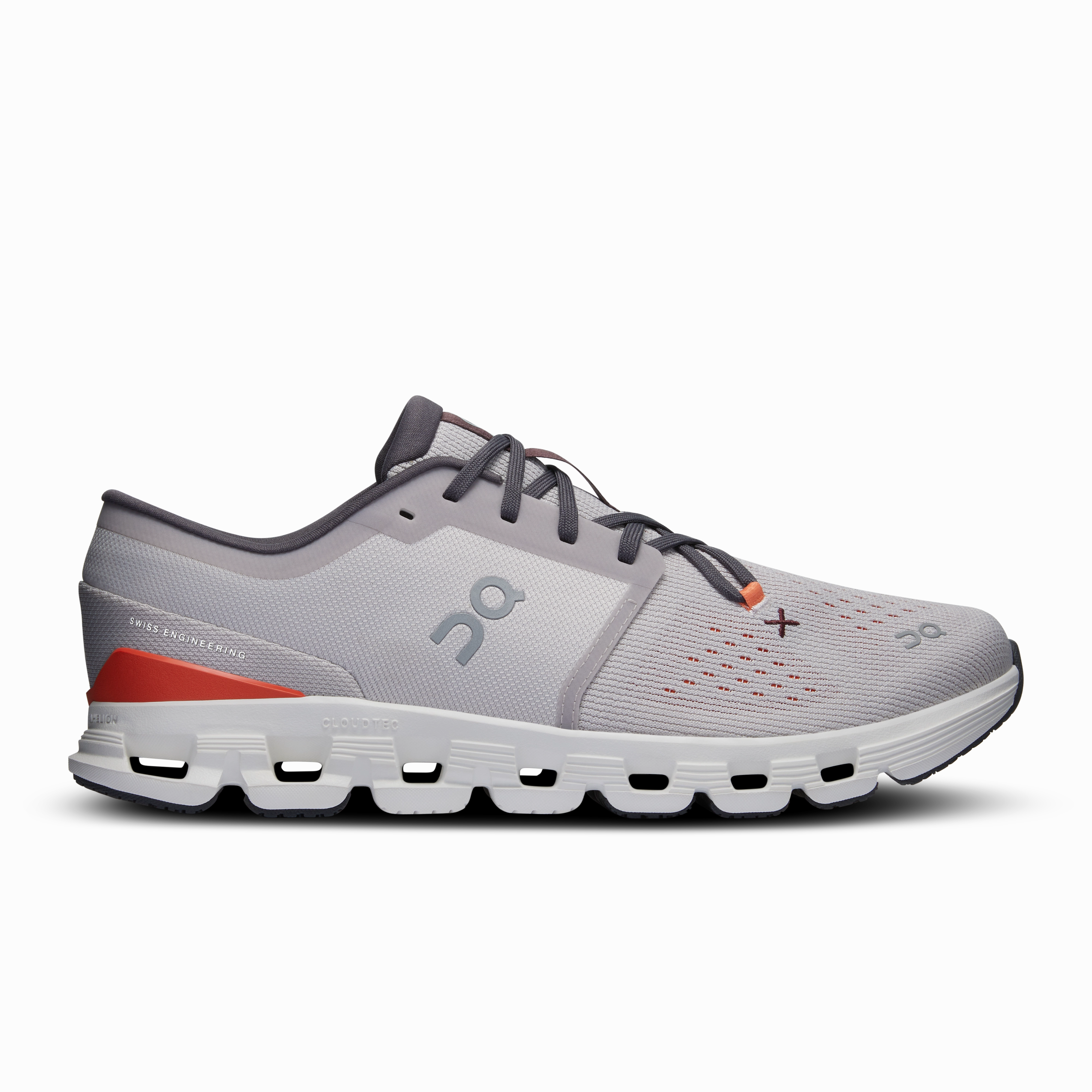 On Running Men's Cloud X 4 Shoes - Silver / Flame running for a way to stay connected to the community