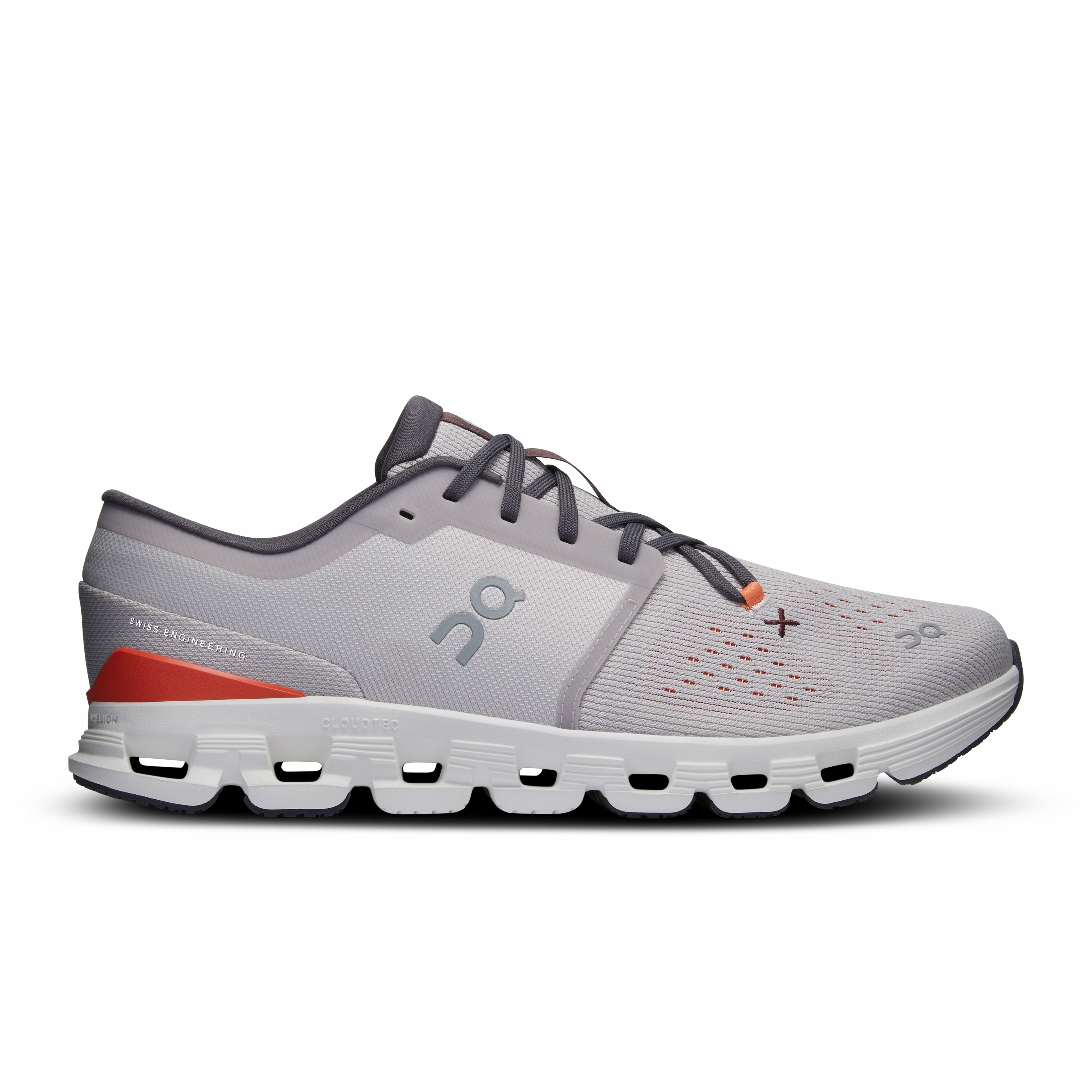 low - top footwear On Running Men's Cloud X 4 Shoes - Silver / Flame