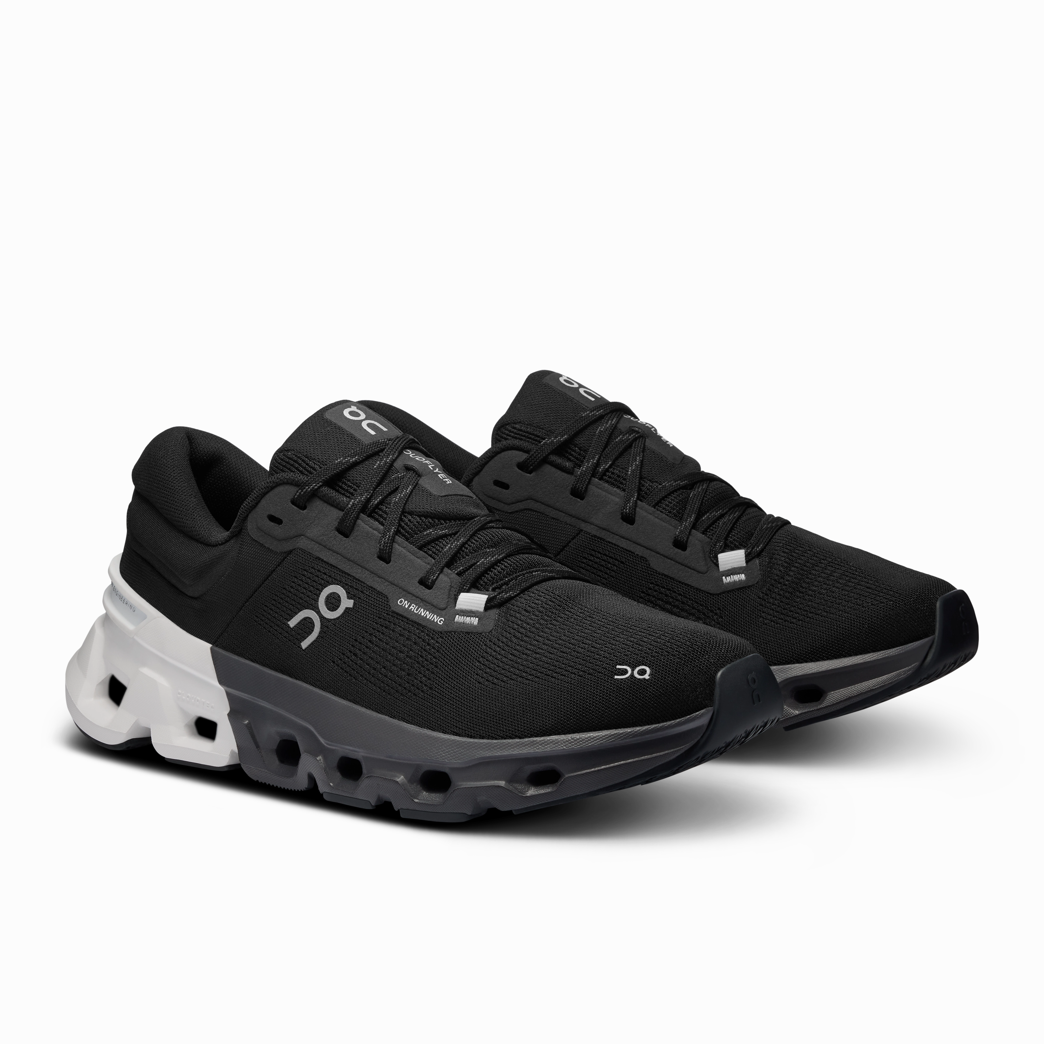 logo - strapped shoes performance - oriented On Running Men's Cloudflyer 5 Shoes - Black / White