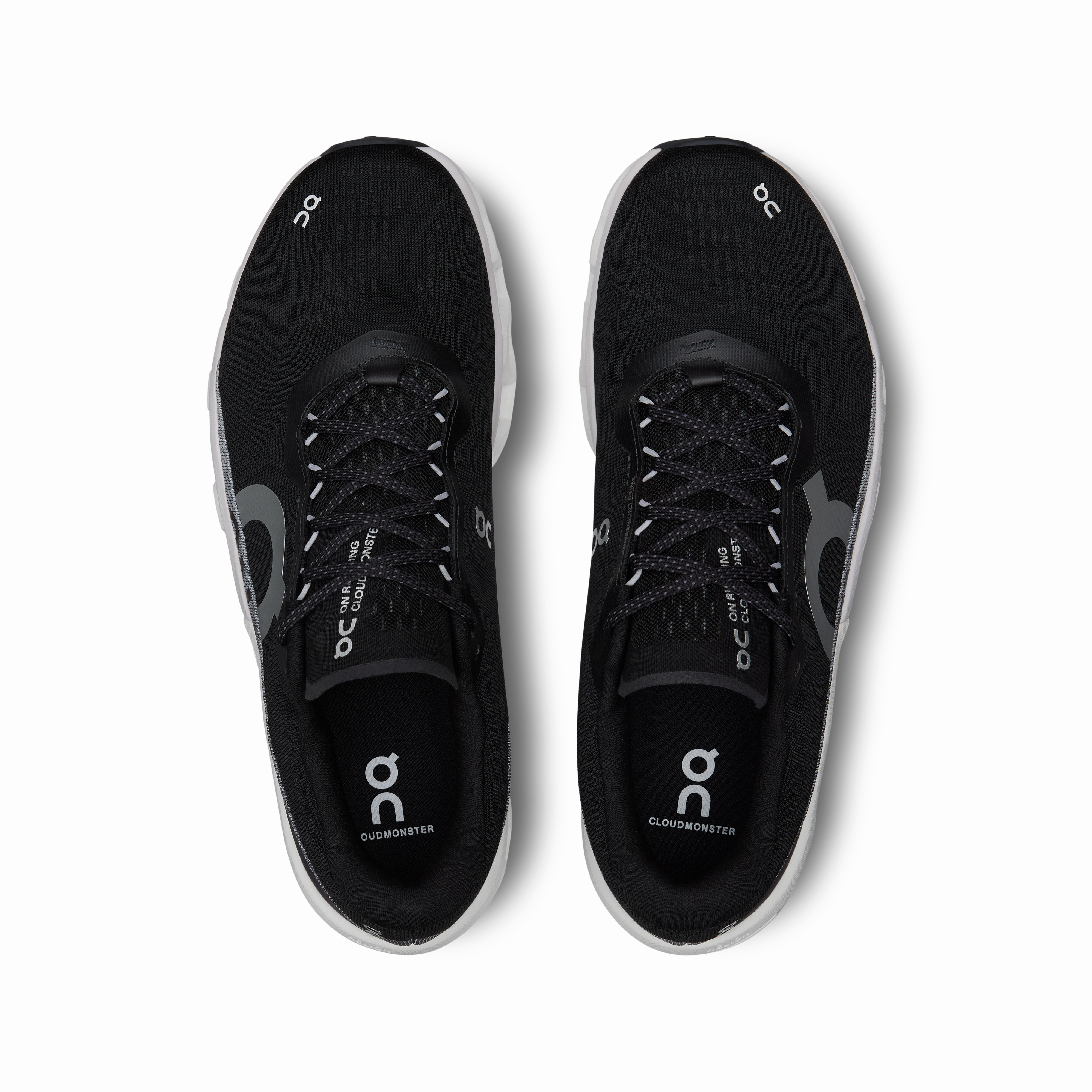 On Running Men's Cloudmonster 2 Shoes - Black / Frost soft - foam sole shoes