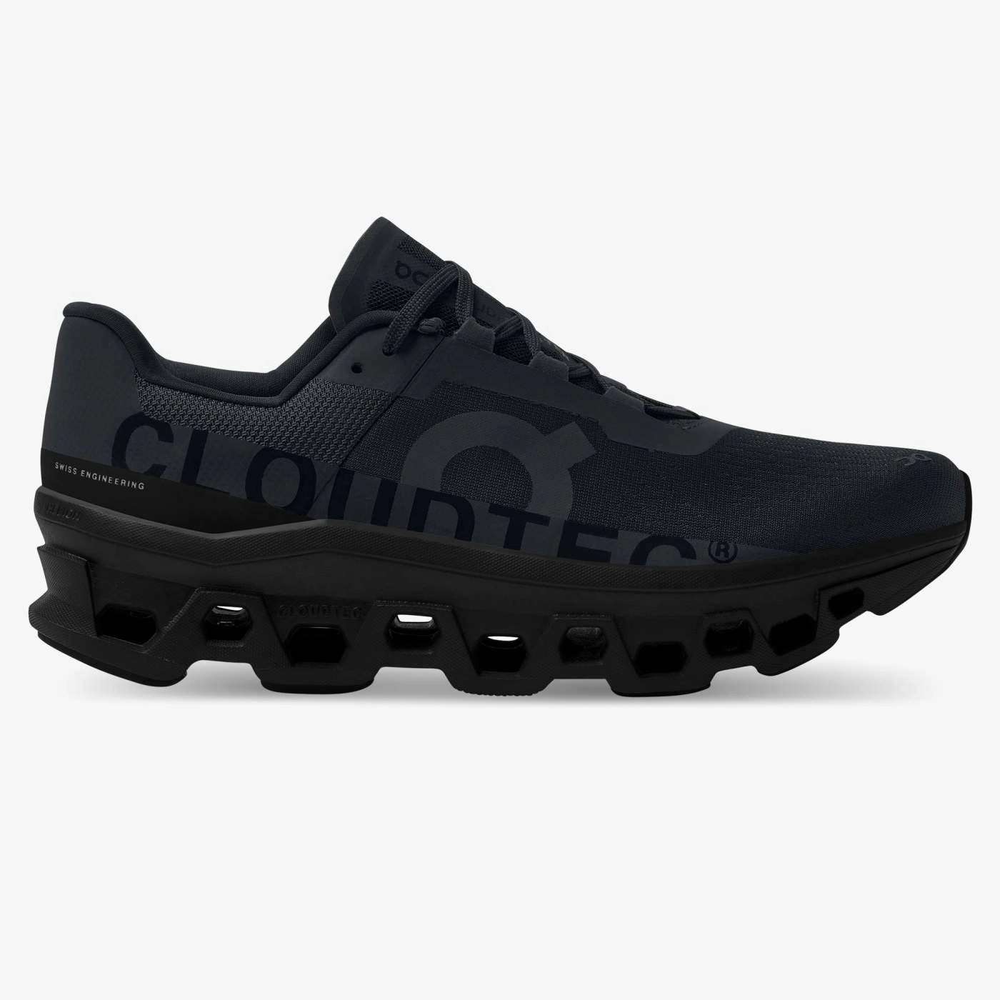 On Running Men's Cloudmonster Shoes - All Black Weightless Float Tech