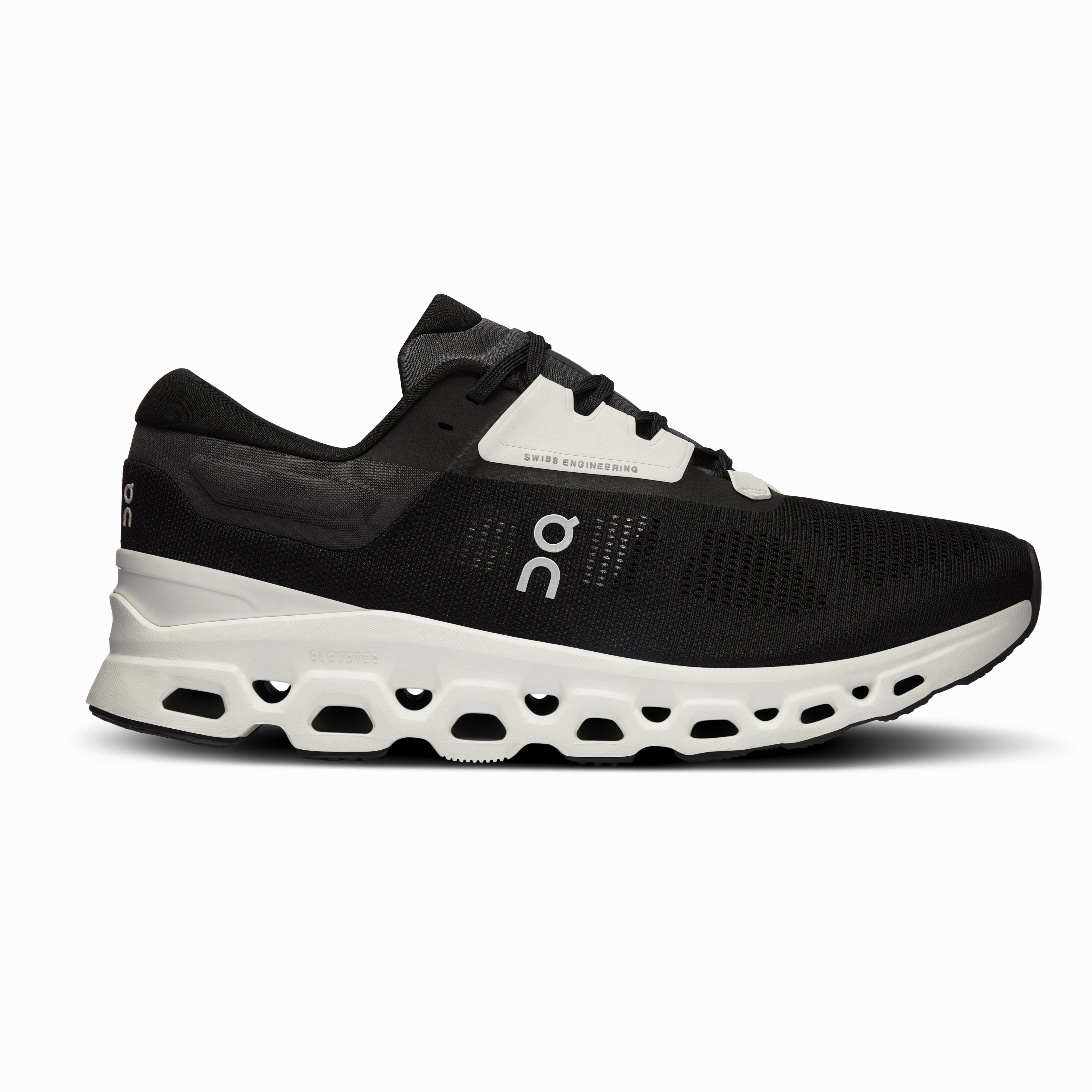 reinforced - toe running shoes running for a way to stay active On Running Men's Cloudstratus 3 Shoes - Black / Frost
