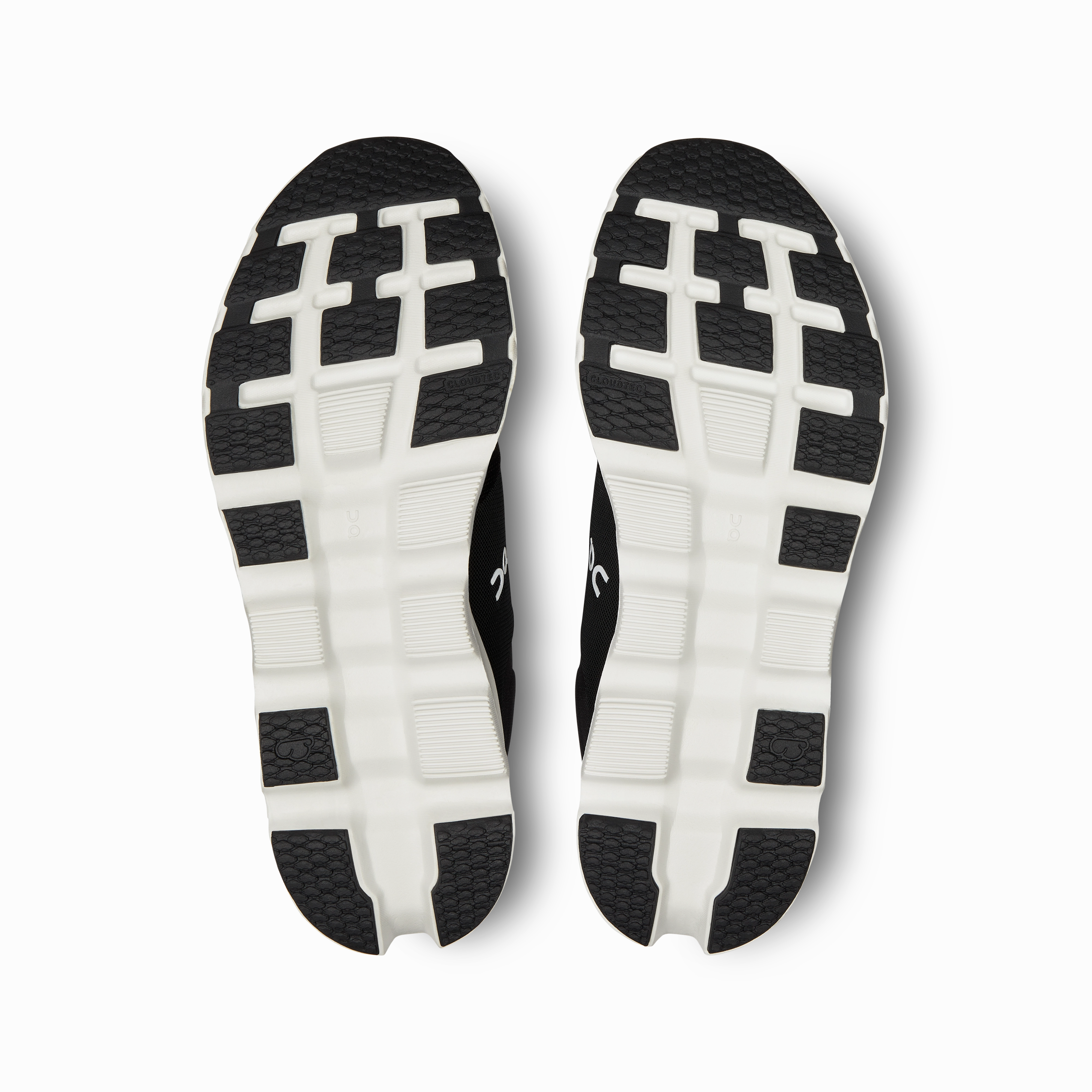 On Running Men's Cloudstratus 3 Shoes - Black / Frost 10K running Tapered Heel Counter