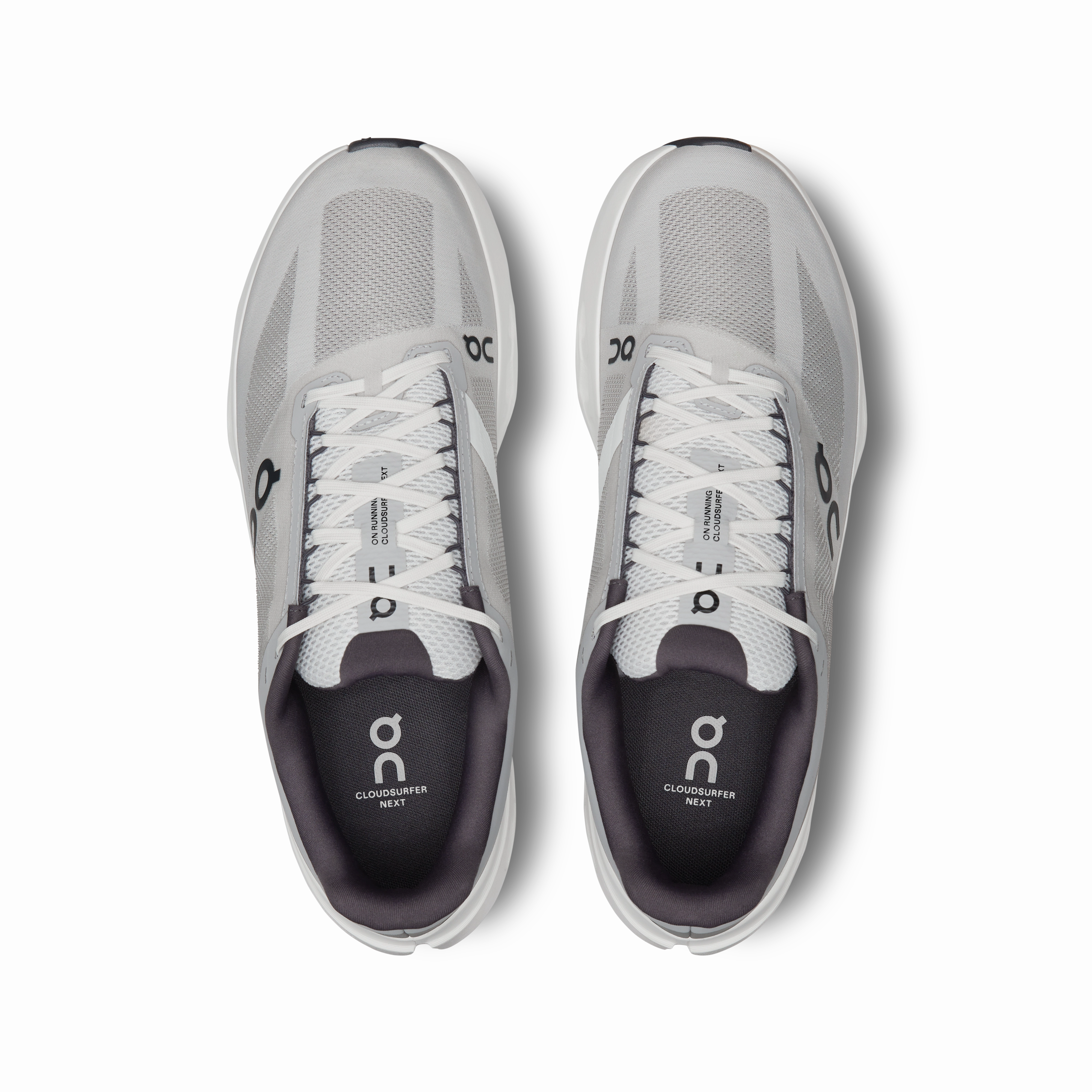 On Running Men's Cloudsurfer Next Shoes - Glacier / White arch - contouring insoles