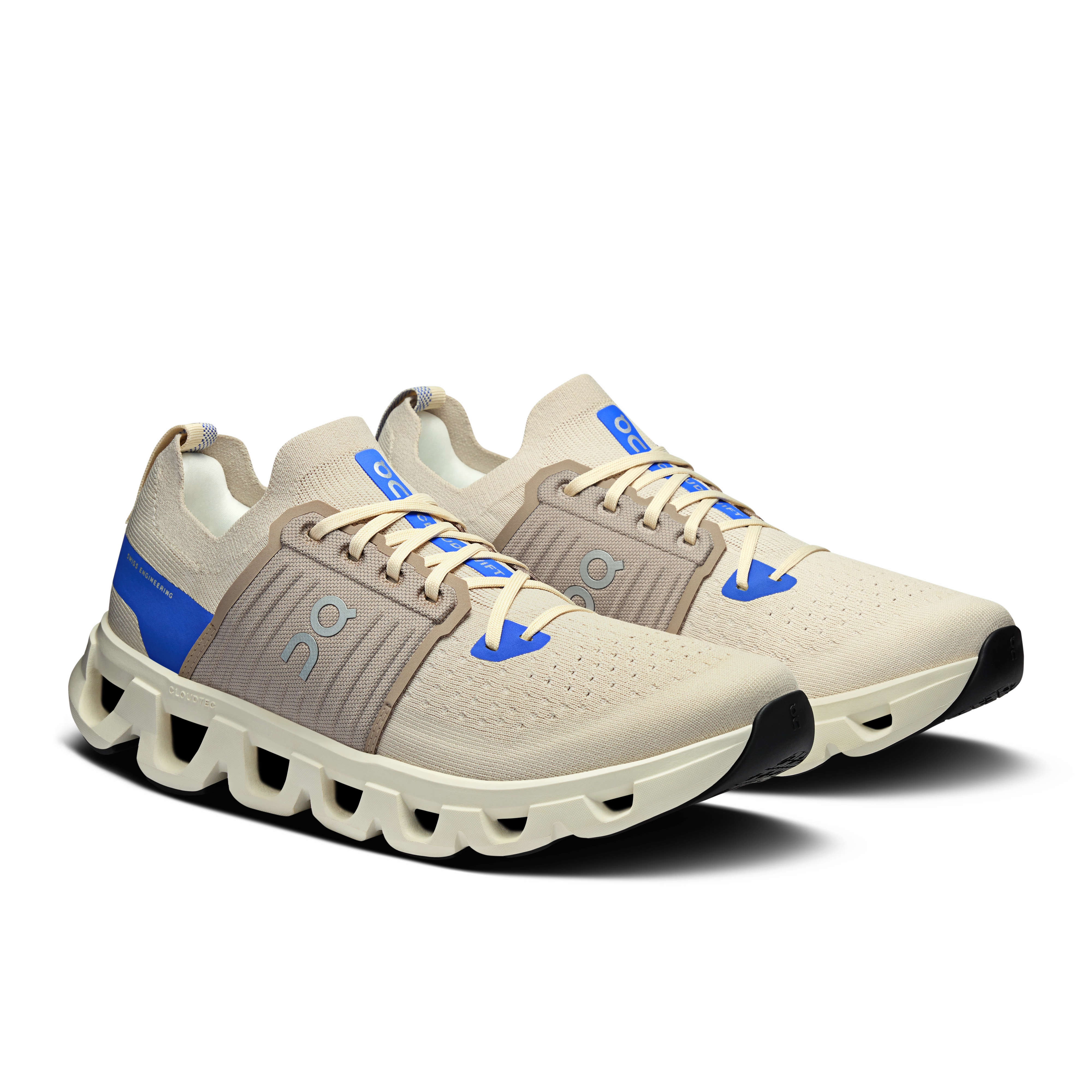 running in a historic bridge area shoes On Running Men's Cloudswift 4 Shoes - Cream / Cobalt
