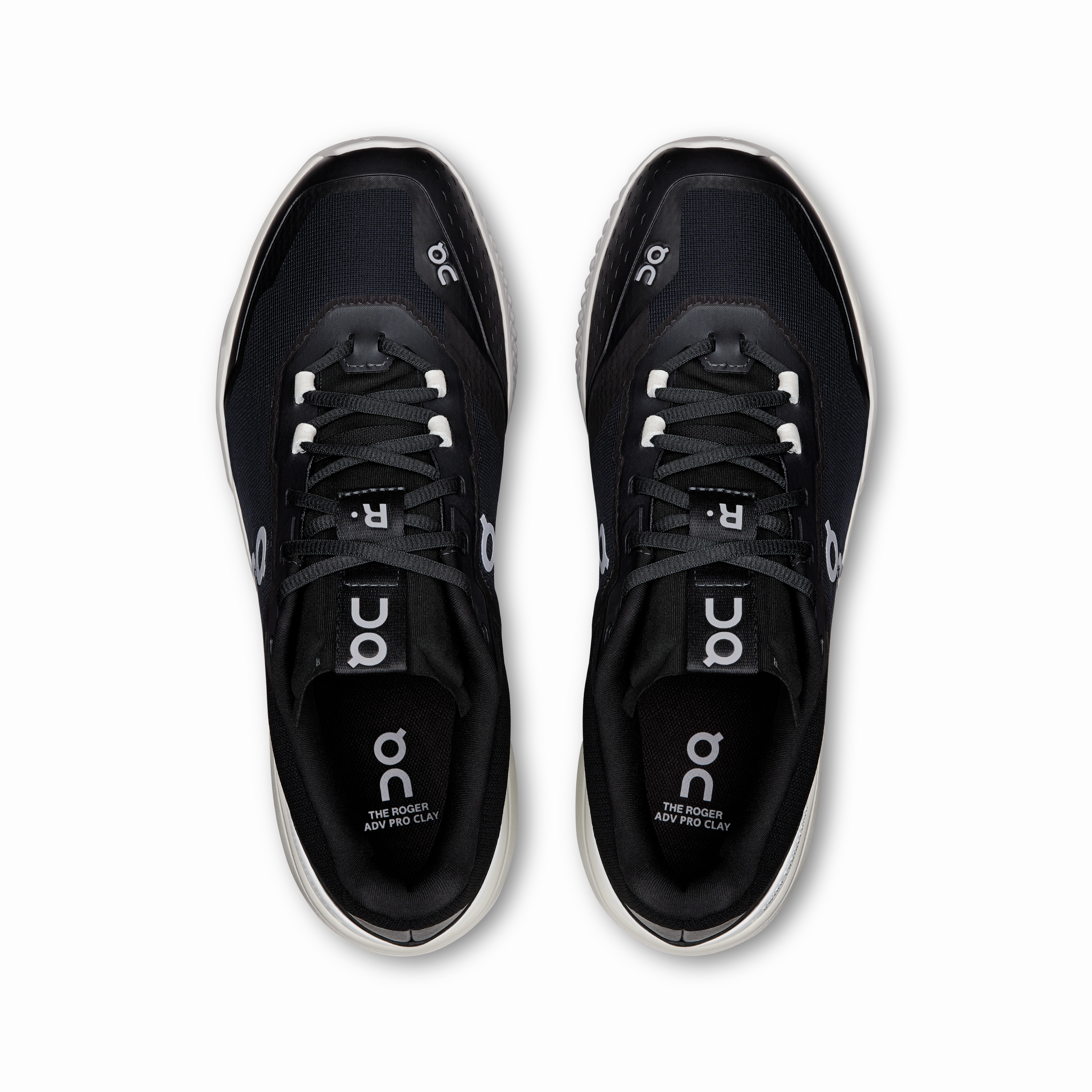 vented shoes Wide Toe Box Option On Running Men's The Roger Advantage Pro Clay Shoes - Black / White