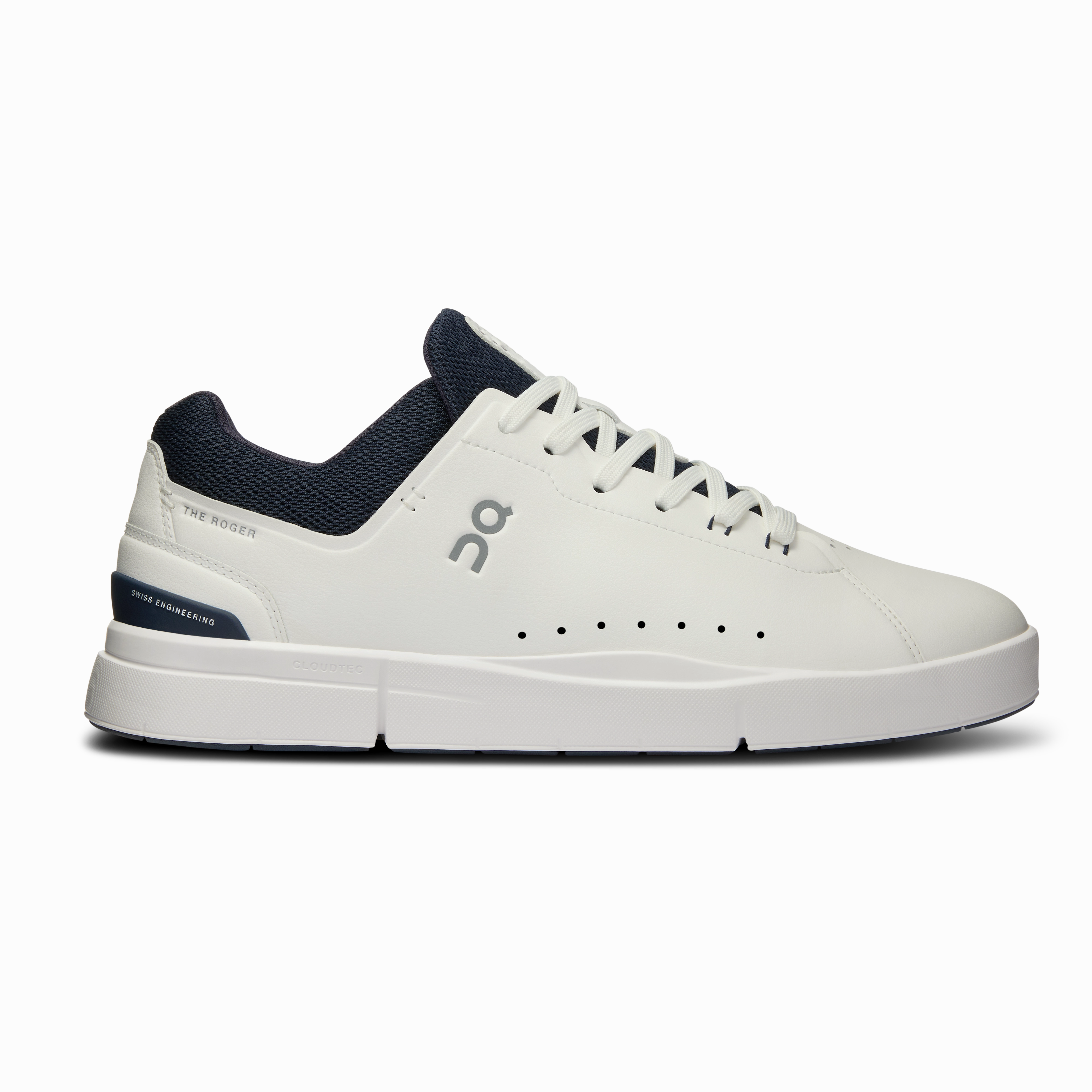 running shoes for casual joggers On Running Men's The Roger Advantage Shoes - White / Midnight