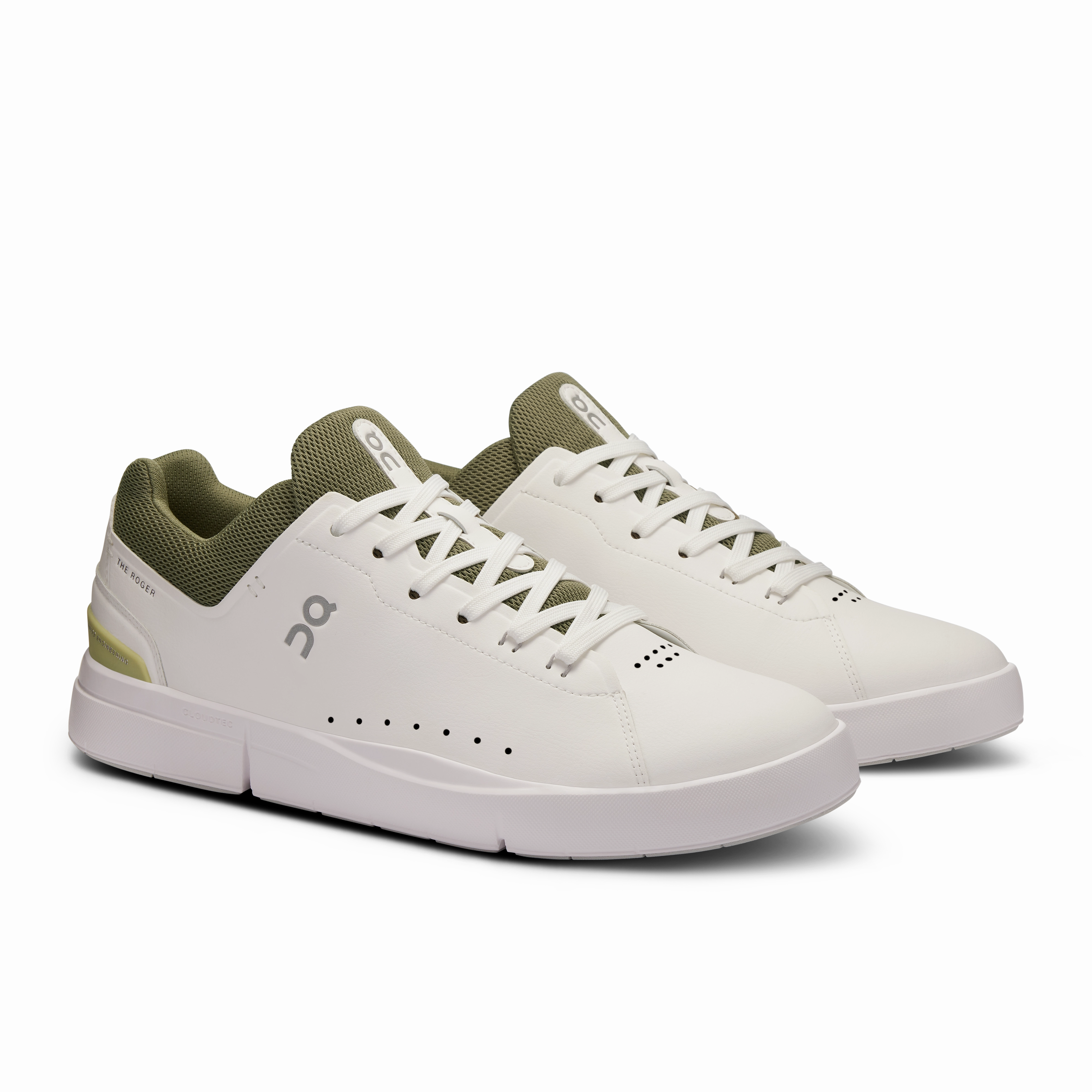 asymmetrical shoes On Running Men's The Roger Advantage Shoes - White / Olive
