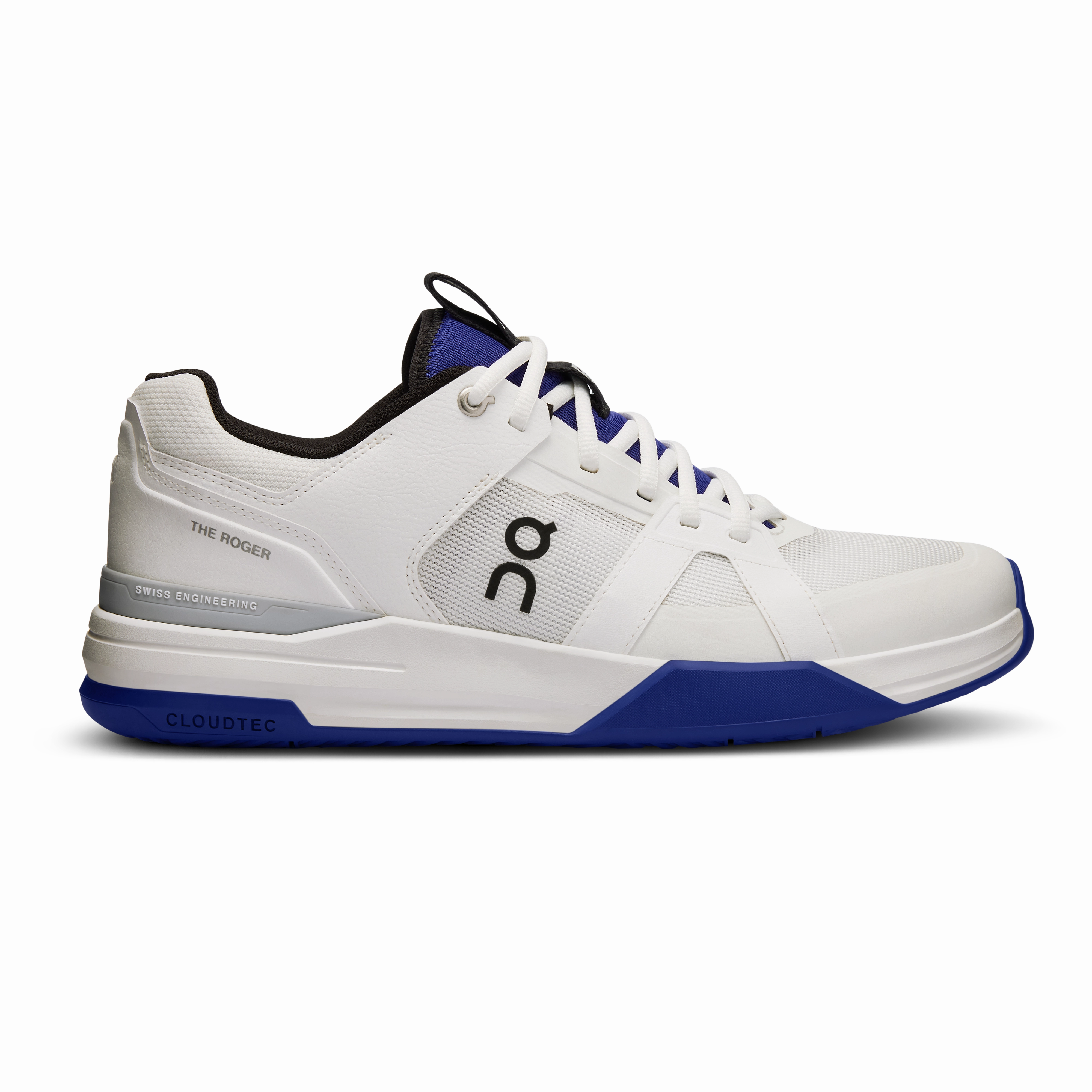 On Running Men's The Roger Clubhouse Pro Shoes - Undyed / Indigo running in suburbs Contoured Heel