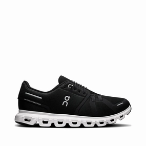 On Women's Cloud 6 Sneaker in Black/White Cool Urban Wear resistant