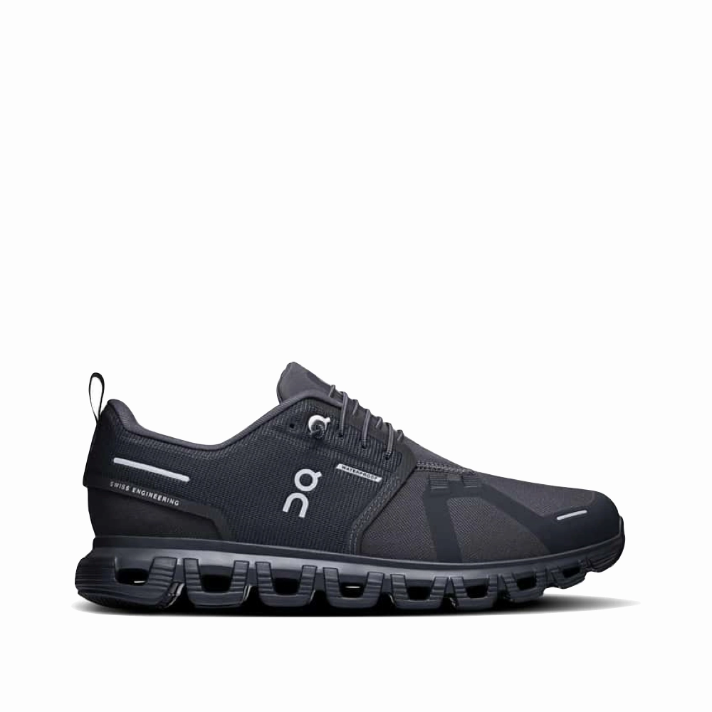 On Women's Cloud 6 Waterproof Sneaker in Black/Black Comfortable ankle