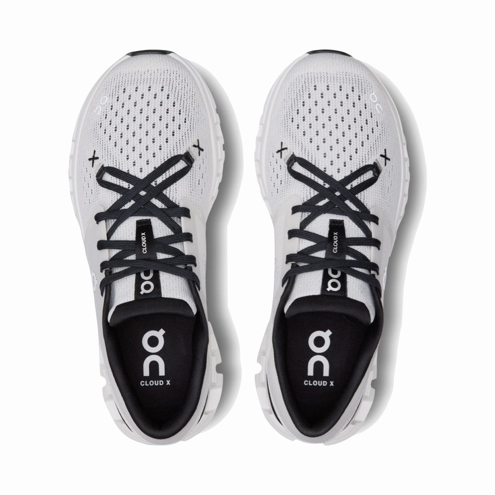 On Women's Cloud X 4 Sneaker in Ivory/Black Rock Jog