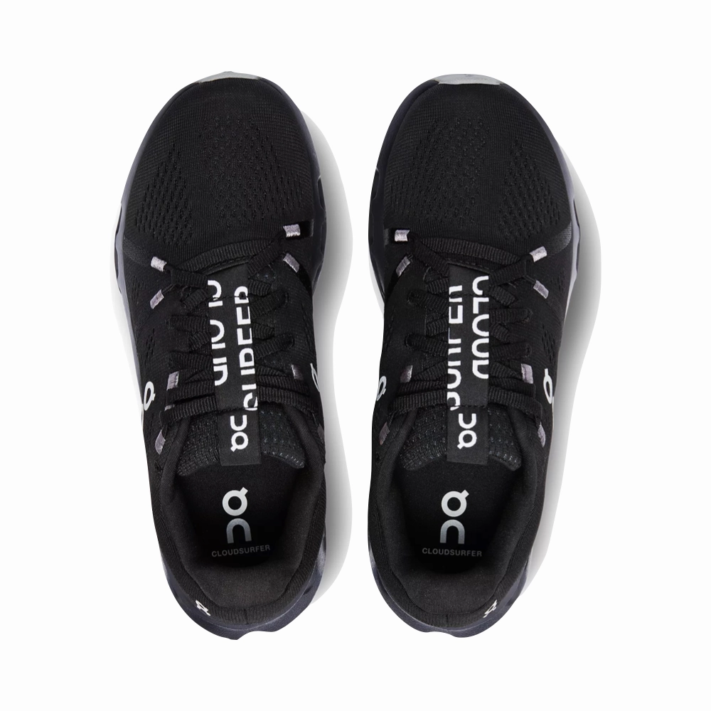 rubber Non Marking Outsole On Women's Cloudsurfer Running Sneaker in All Black