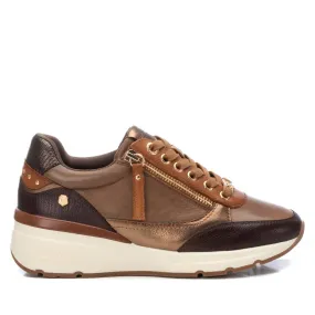 Carmela Collection Women's Leather Casual Sneakers By Xti portable Flat Knit Texture