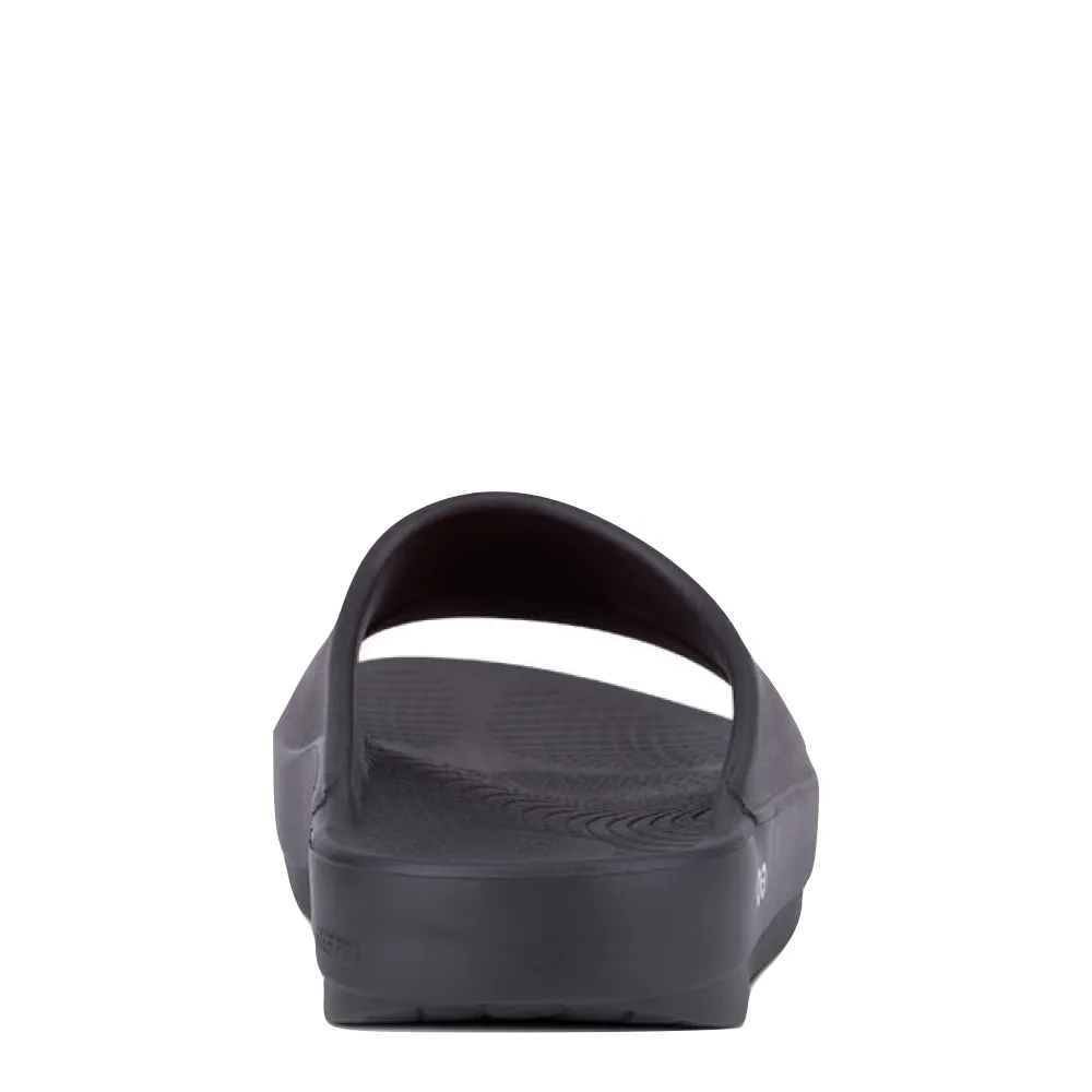 Neutral Color Palette OOfos OOahh Slide Sandal in Black