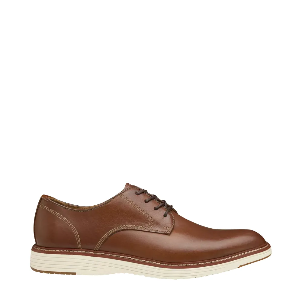 Johnston & Murphy Men's Upton Plain Toe Leather Lace Oxford in Tan Outdoor Day Comfortable Feel
