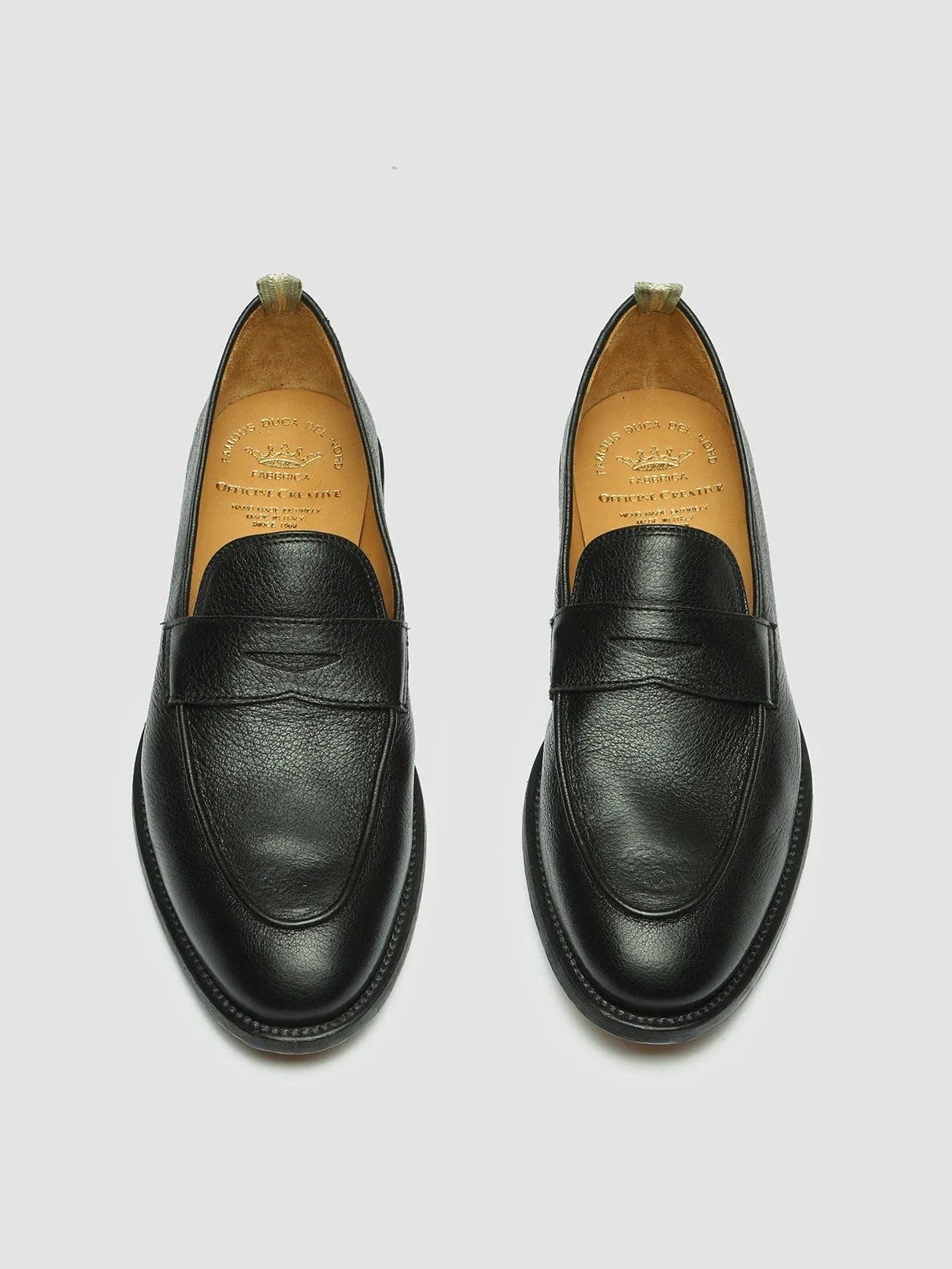 Relaxed Padding OPERA 001 - Black Leather Penny Loafers