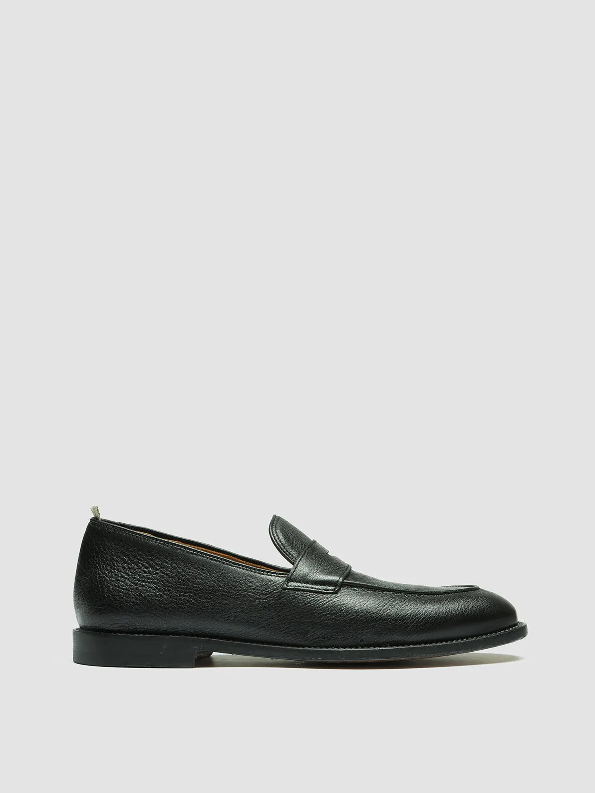 OPERA 001 - Black Leather Penny Loafers Strong Walk Open Path Lane