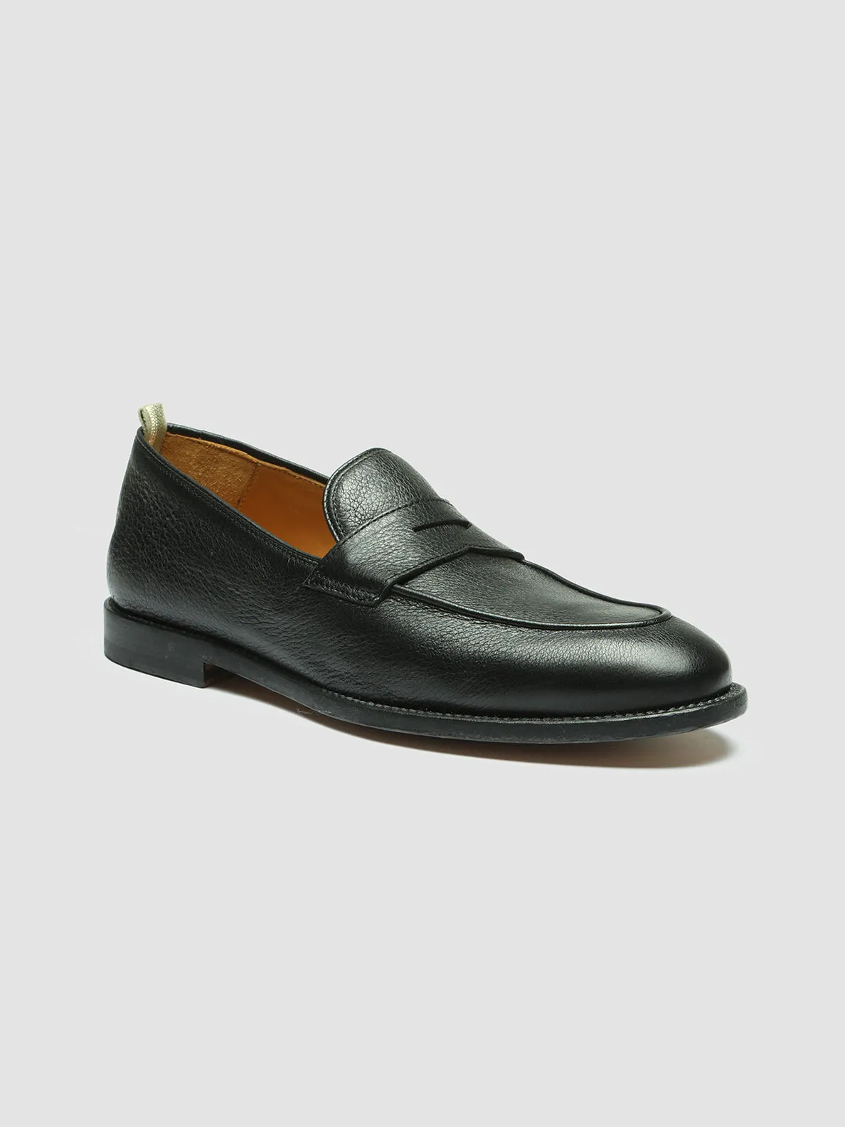 OPERA 001 - Black Leather Penny Loafers Step Sure