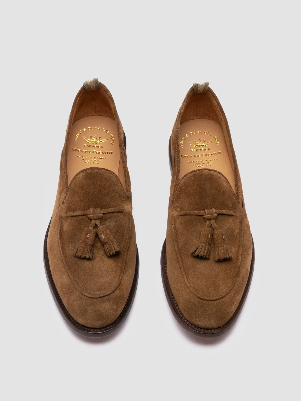 OPERA 002 - Brown Suede Tassel Loafers Natural motion