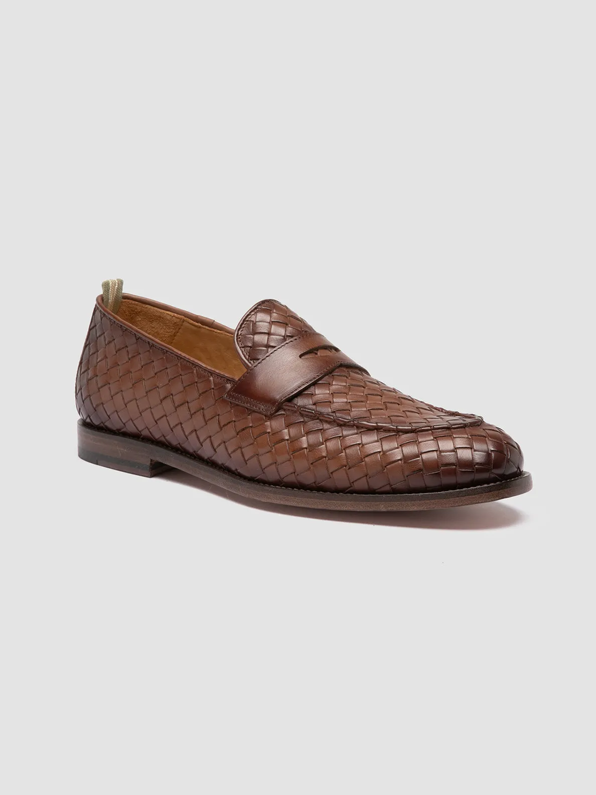 OPERA 003 - Light Brown Leather Penny Loafers Durable Comfort Shoes