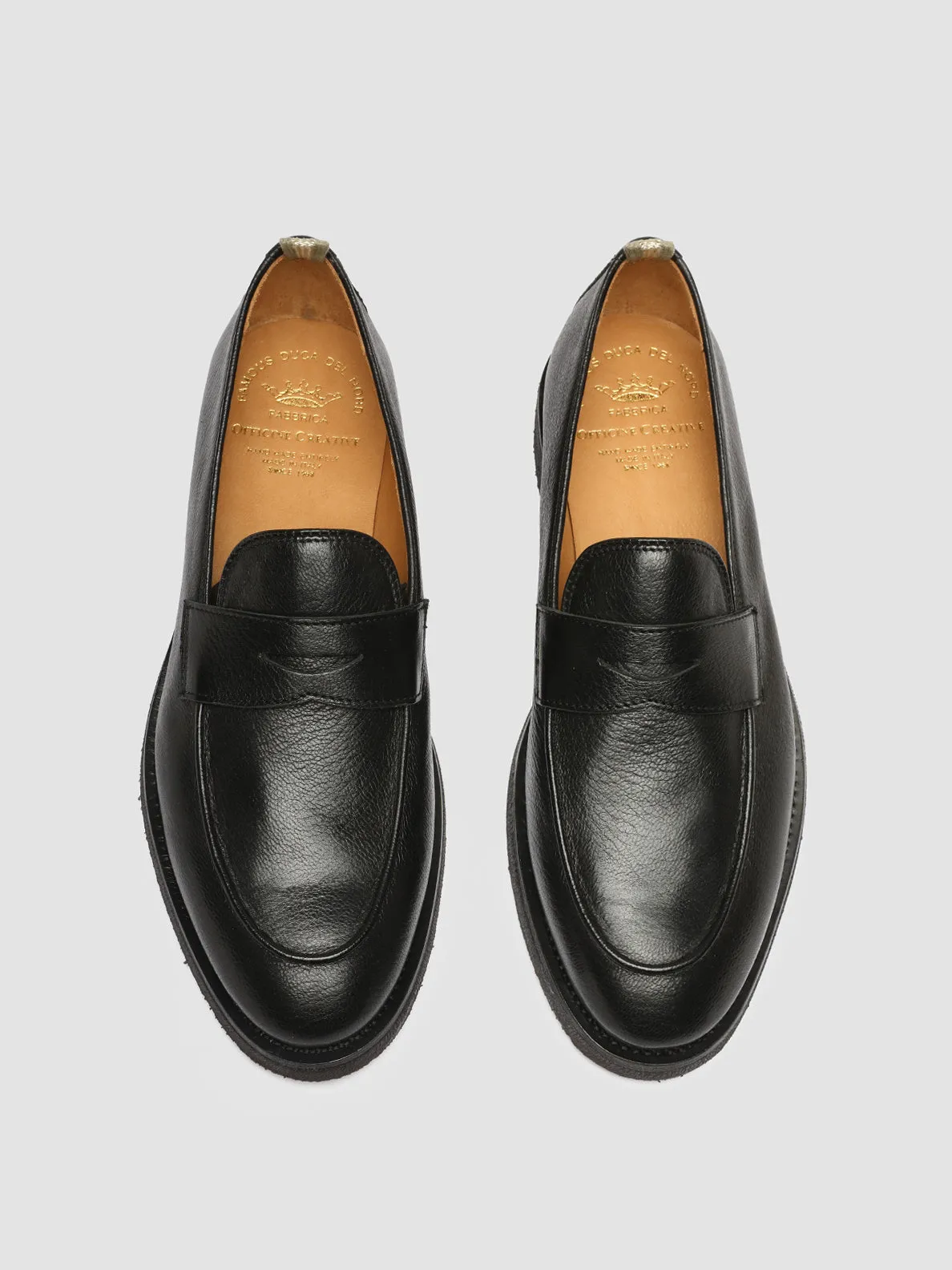 City Dawn OPERA FLEXI 101 - Black Leather Penny Loafers