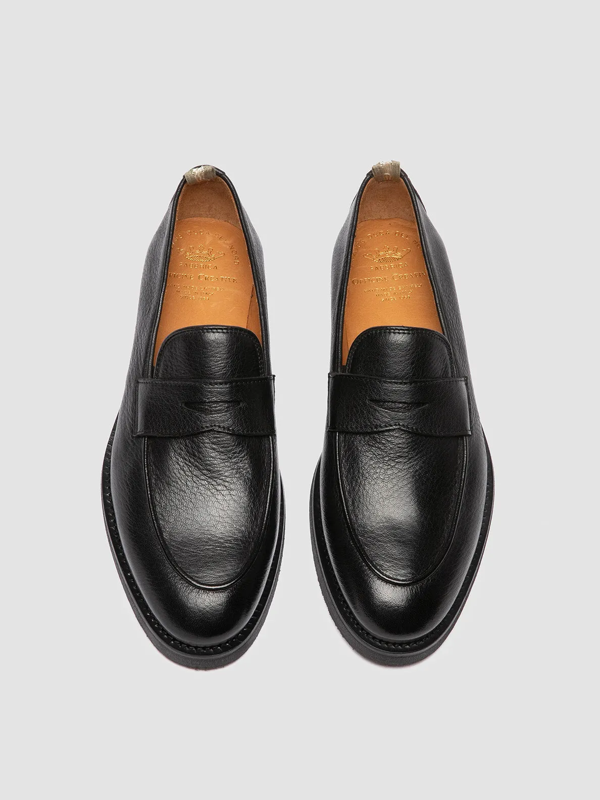 OPERA FLEXI 101 - Black Leather Penny Loafers Casual Leather Shoes