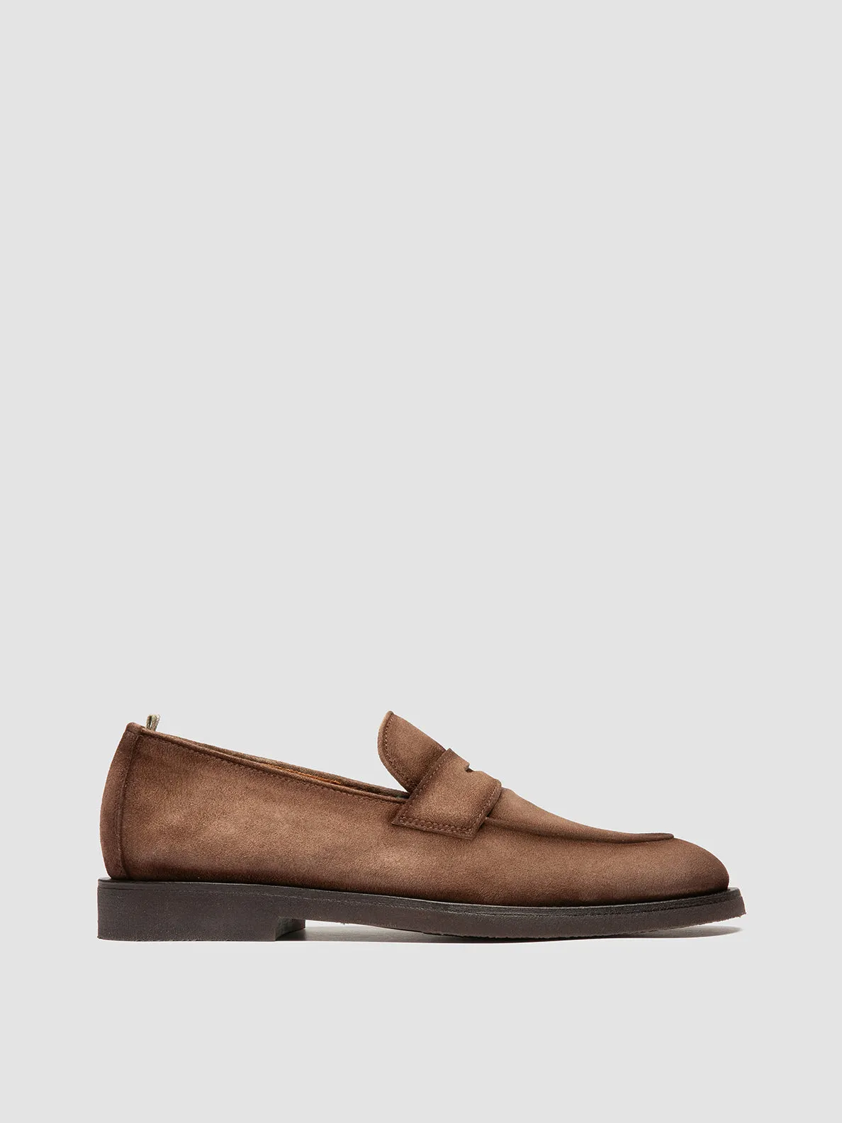 Monochrome Style OPERA FLEXI 101 - Brown Suede Penny Loafers