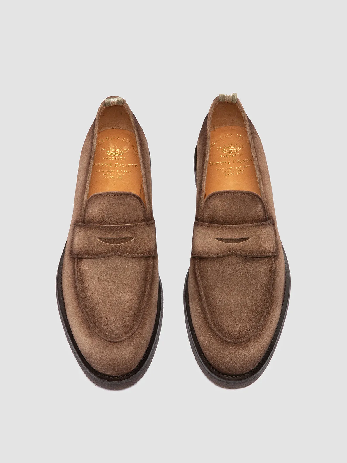 Breathable Easy Step OPERA FLEXI 101 - Brown Suede Penny Loafers