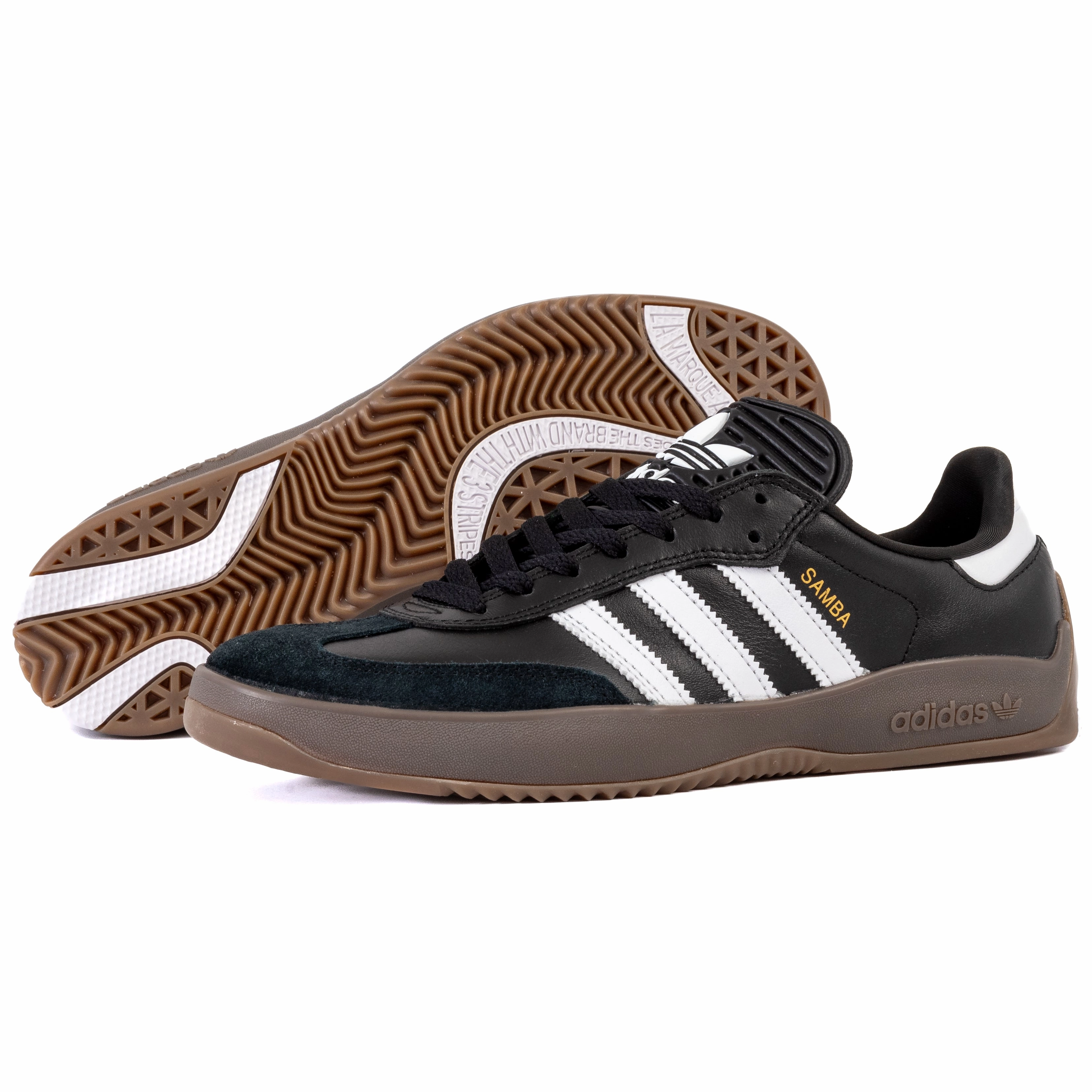 Zero Drop Profile Ventilated Mesh Upper Adidas - Puig Samba (Core Black/Flat White/Gum)