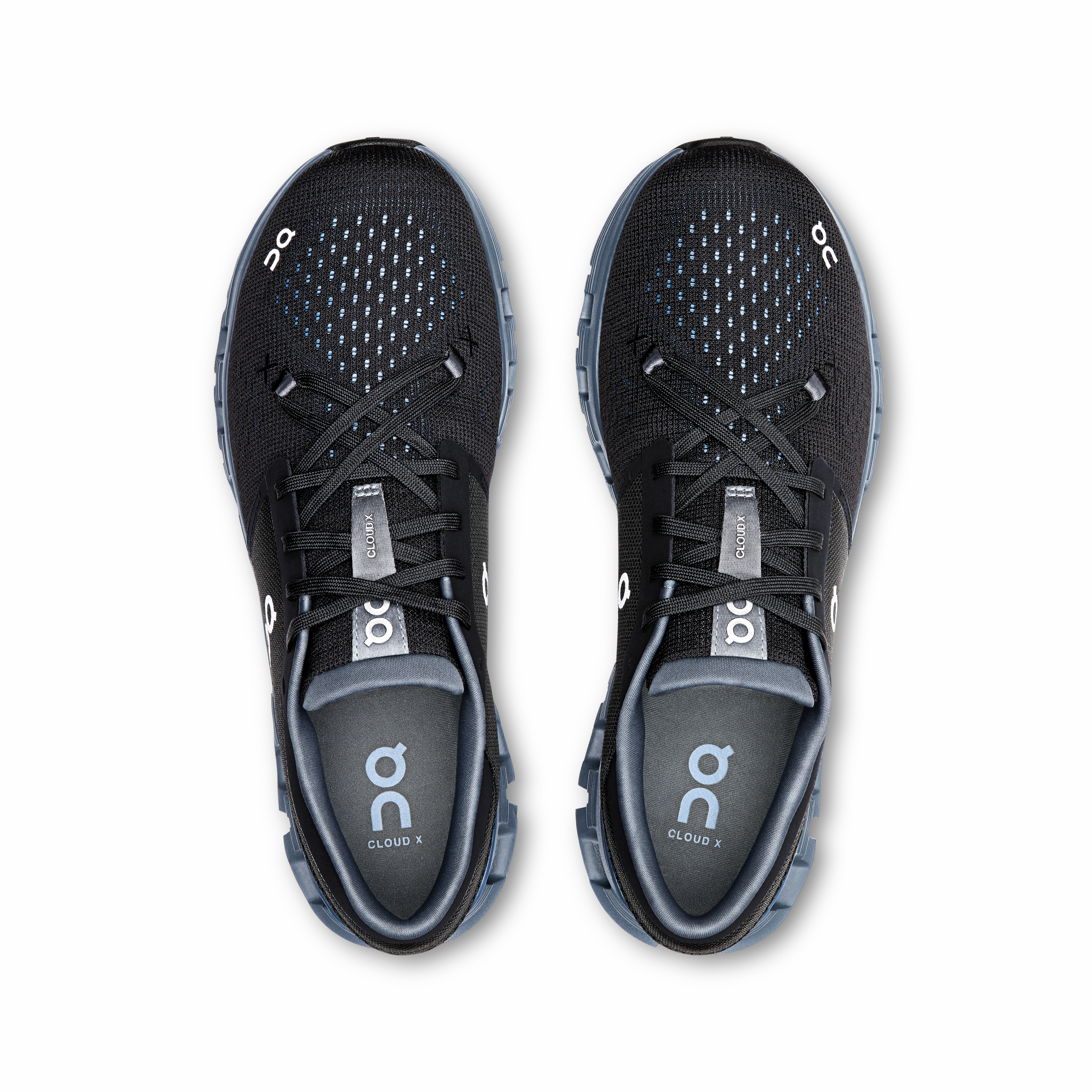 On Running Men's Cloud X 4 Shoes - Black / Chambray innovation - brand shoes competitive runners