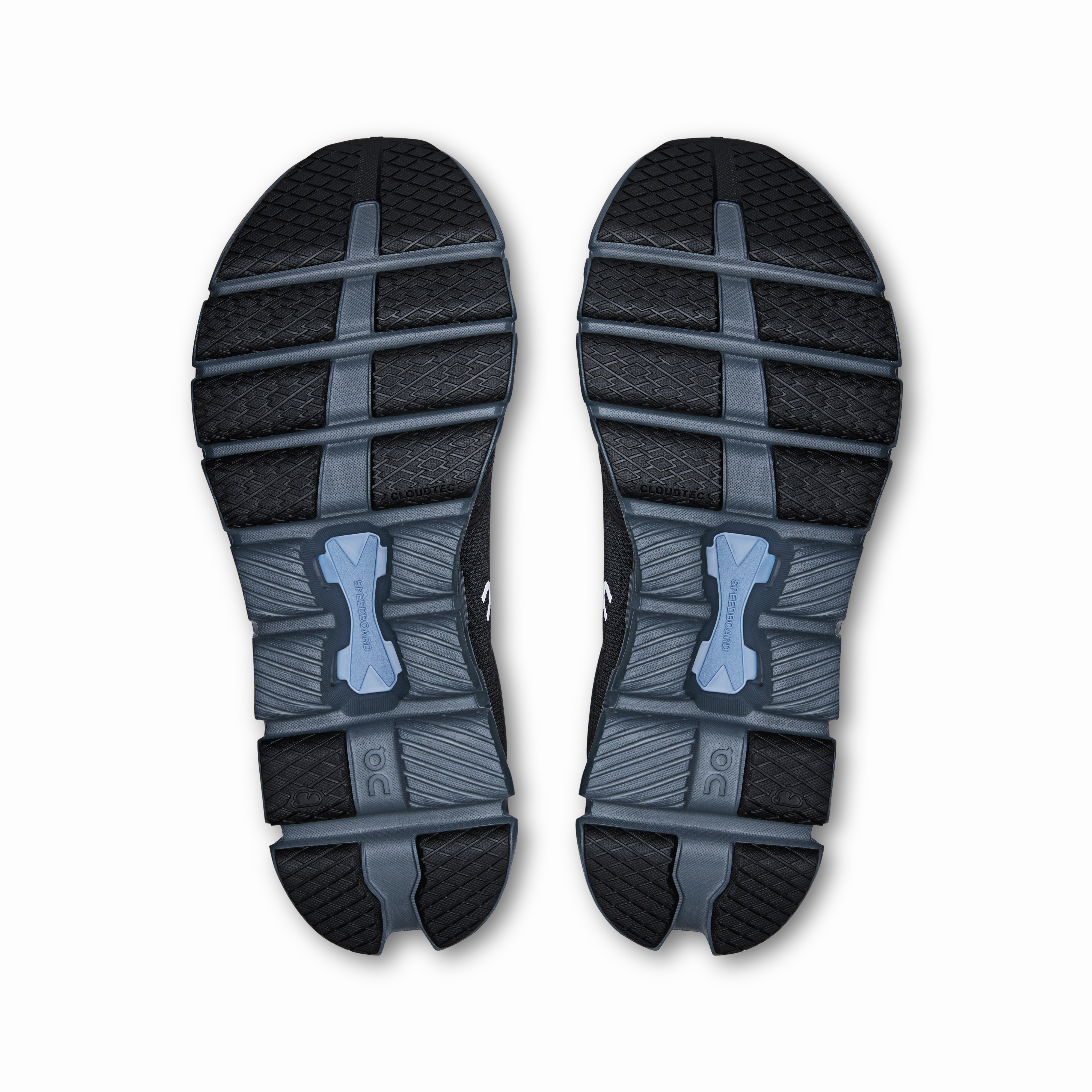 On Running Men's Cloud X 4 Shoes - Black / Chambray professional running footwear Adaptive Flex Zones