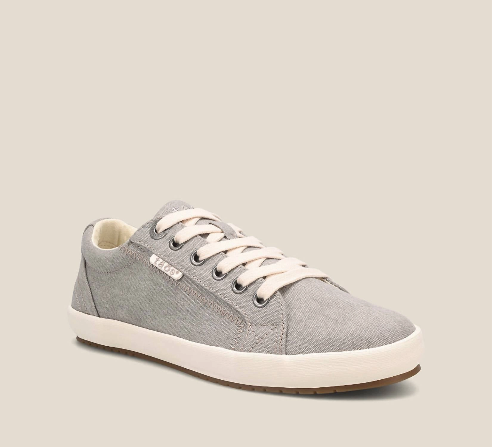 Women's Star Sneakers Wide Width In Grey Wash Canvas Timeless Support