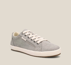 Move More Women's Star Sneakers Wide Width In Grey Wash Canvas